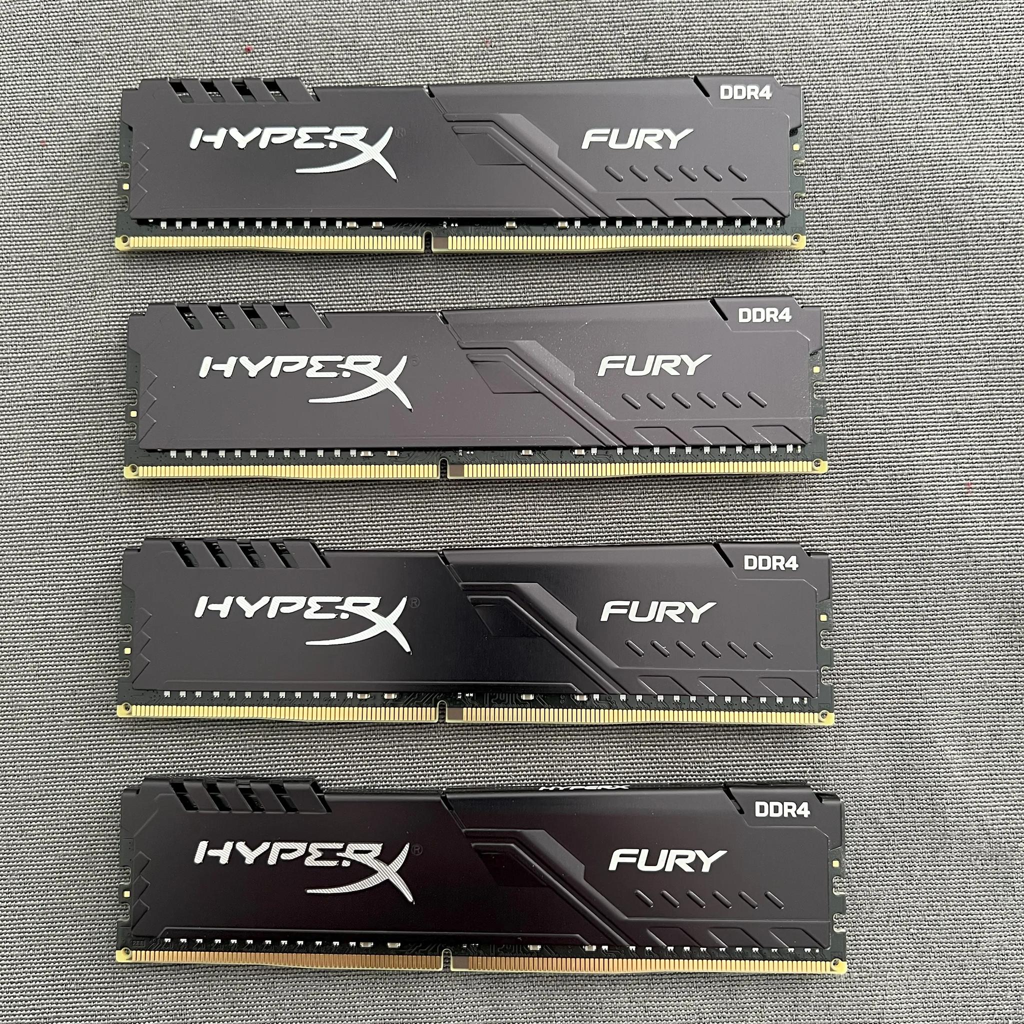 HyperX Fury 64GB 3200MHz DDR4 CL16 DIMM (Kit of 4) Black XMP Desktop Memory HX432C16FB3K4/64