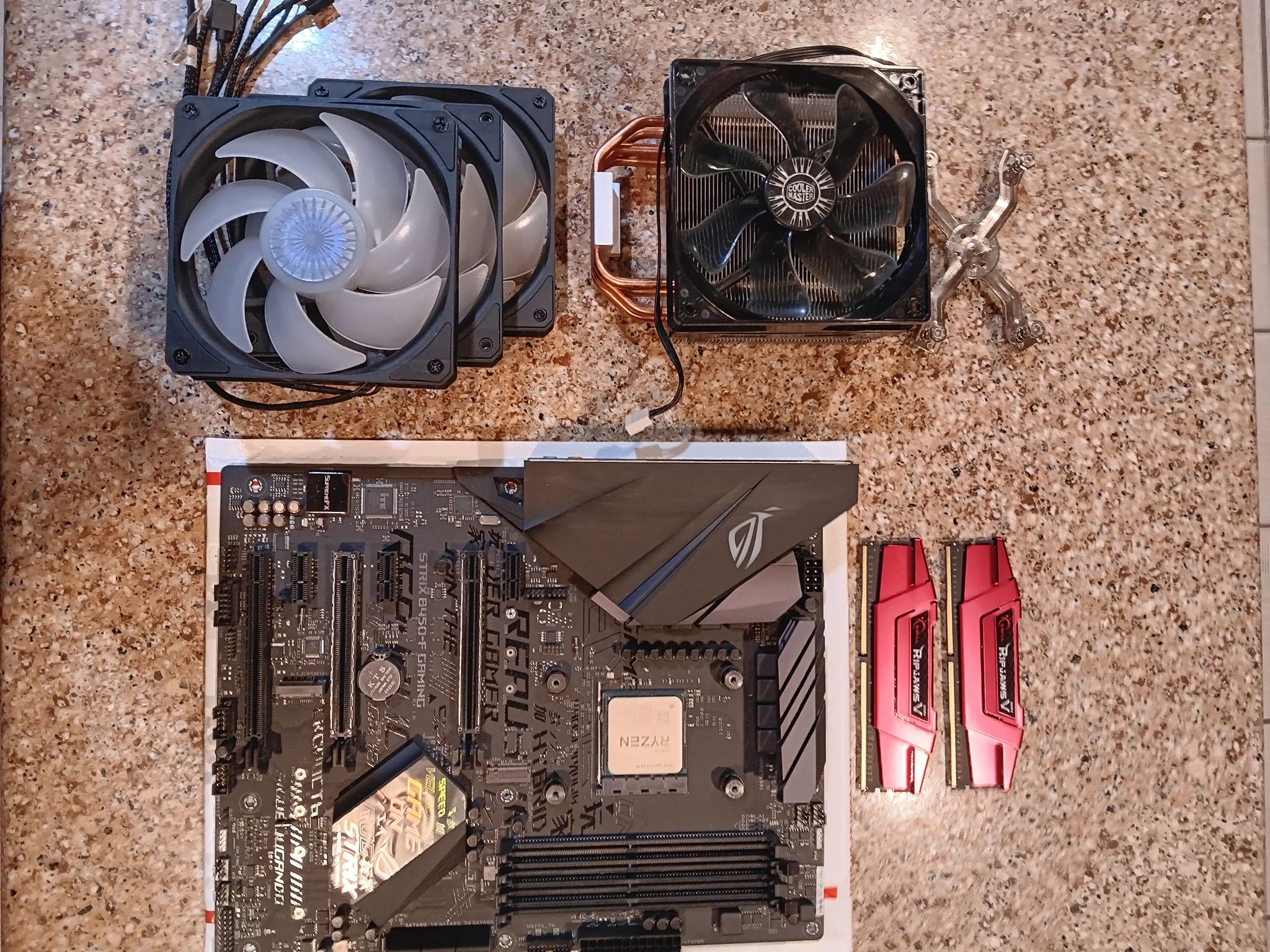 BIG COMBO BUNDLE AMD 5600+STRIX B 450 F+EVO 212 COOLER+RIPJAWS ddr4 3200 8g x 2