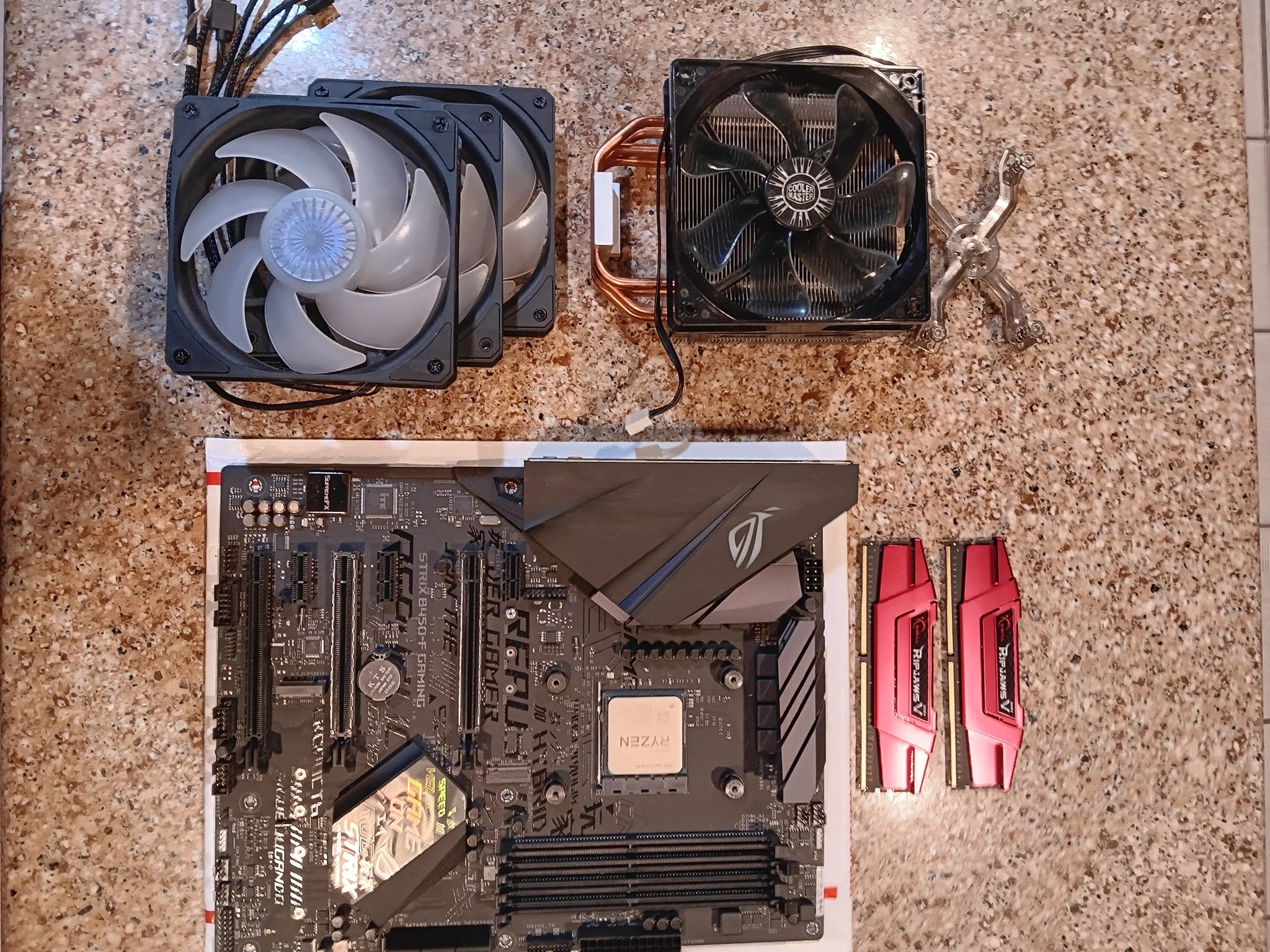 BIG COMBO BUNDLE AMD 5600+STRIX B 450 F+EVO 212 COOLER+RIPJAWS ddr4 3200 8g x 2