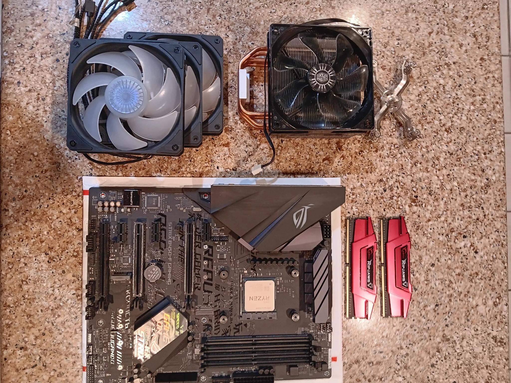 BIG COMBO BUNDLE AMD 5600+STRIX B 450 F+EVO 212 COOLER+RIPJAWS ddr4 3200 8g x 2