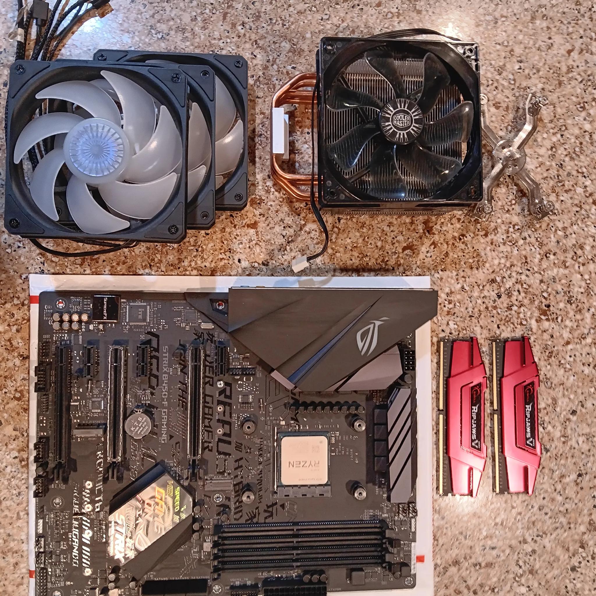 BIG COMBO BUNDLE AMD 5600+STRIX B 450 F+EVO 212 COOLER+RIPJAWS ddr4 3200 8g x 2