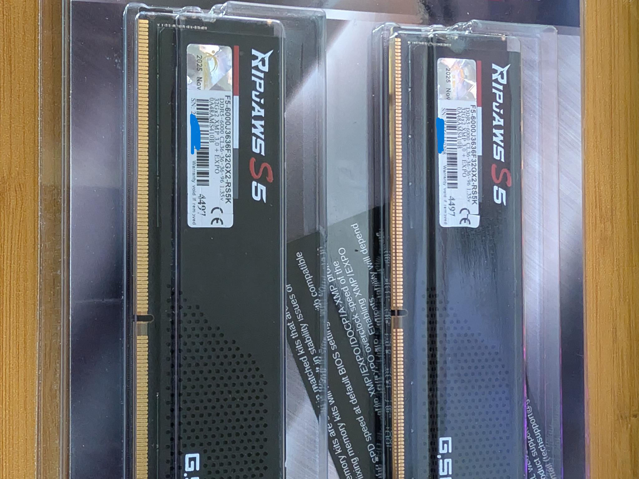 G.SKILL Ripjaws S5 64GB (2x32GB) DDR5-6000 CL36 — Brand New Sealed