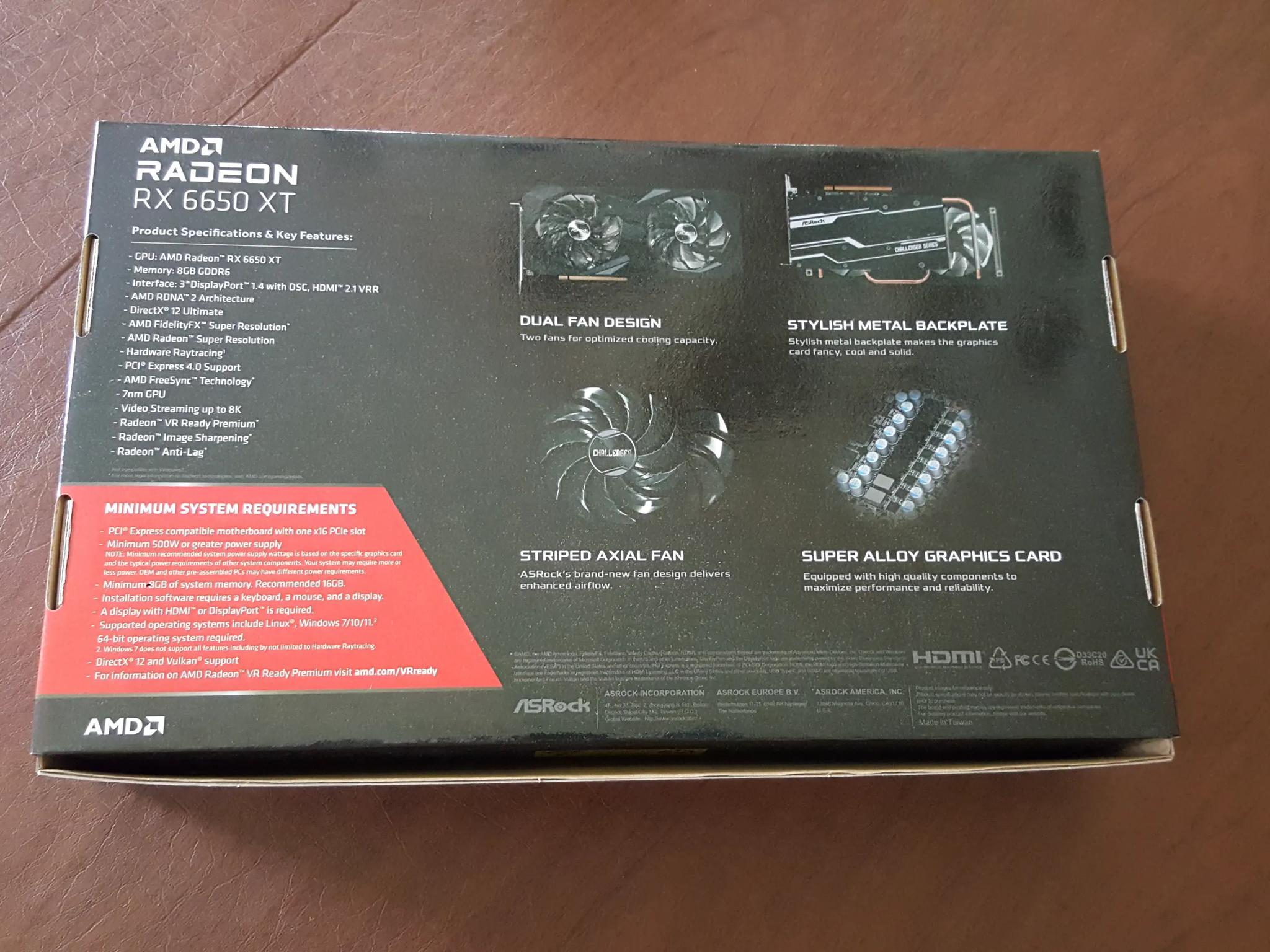 AMD RADEON RX 6650 XT 8GB ASROCK CHALLENGER D OC