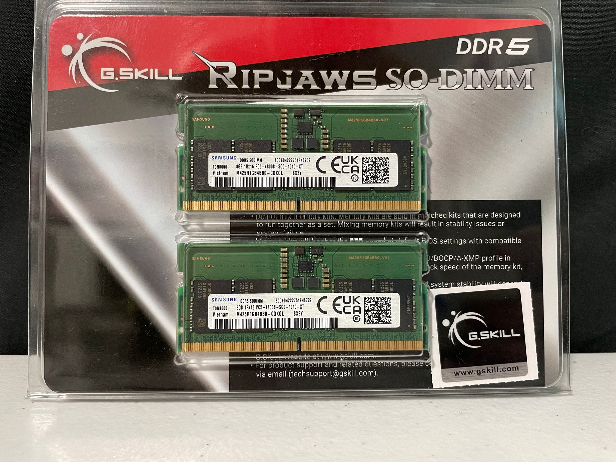 16gb Samsung OEM DDR5 SODIMM
