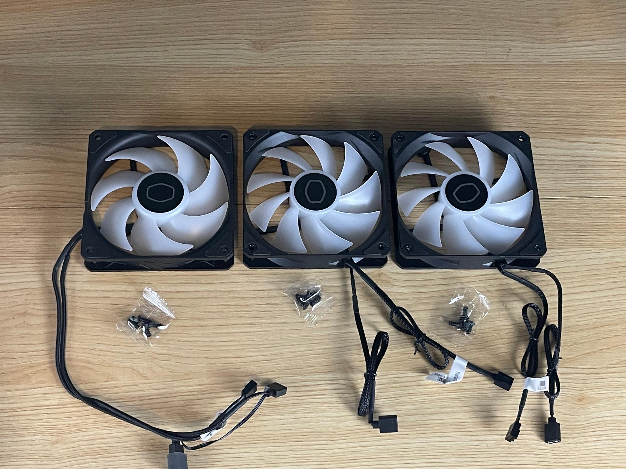 Lot of 3 Cooler Master Sickleflow Edge 120mm ARGB Fans