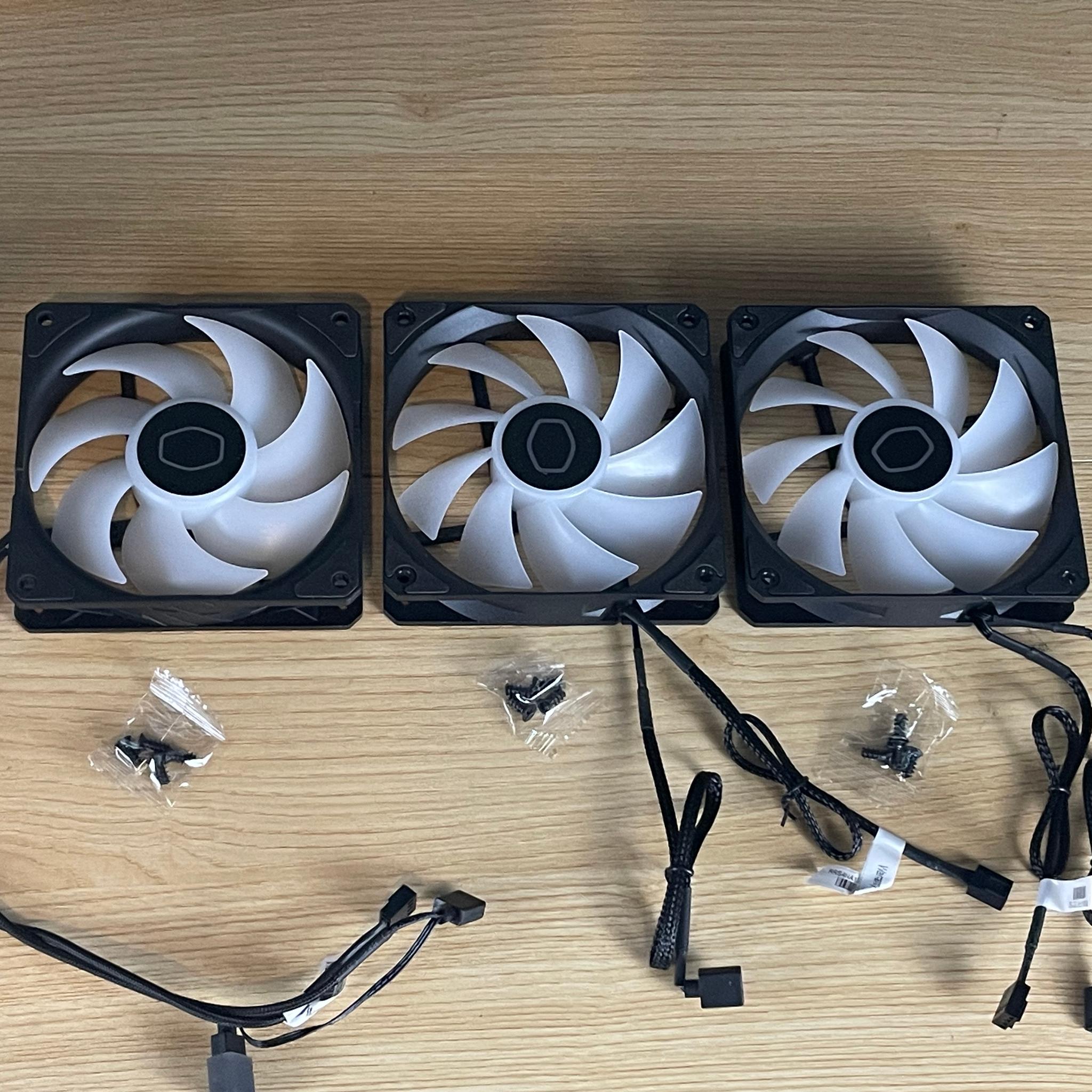 Lot of 3 Cooler Master Sickleflow Edge 120mm ARGB Fans