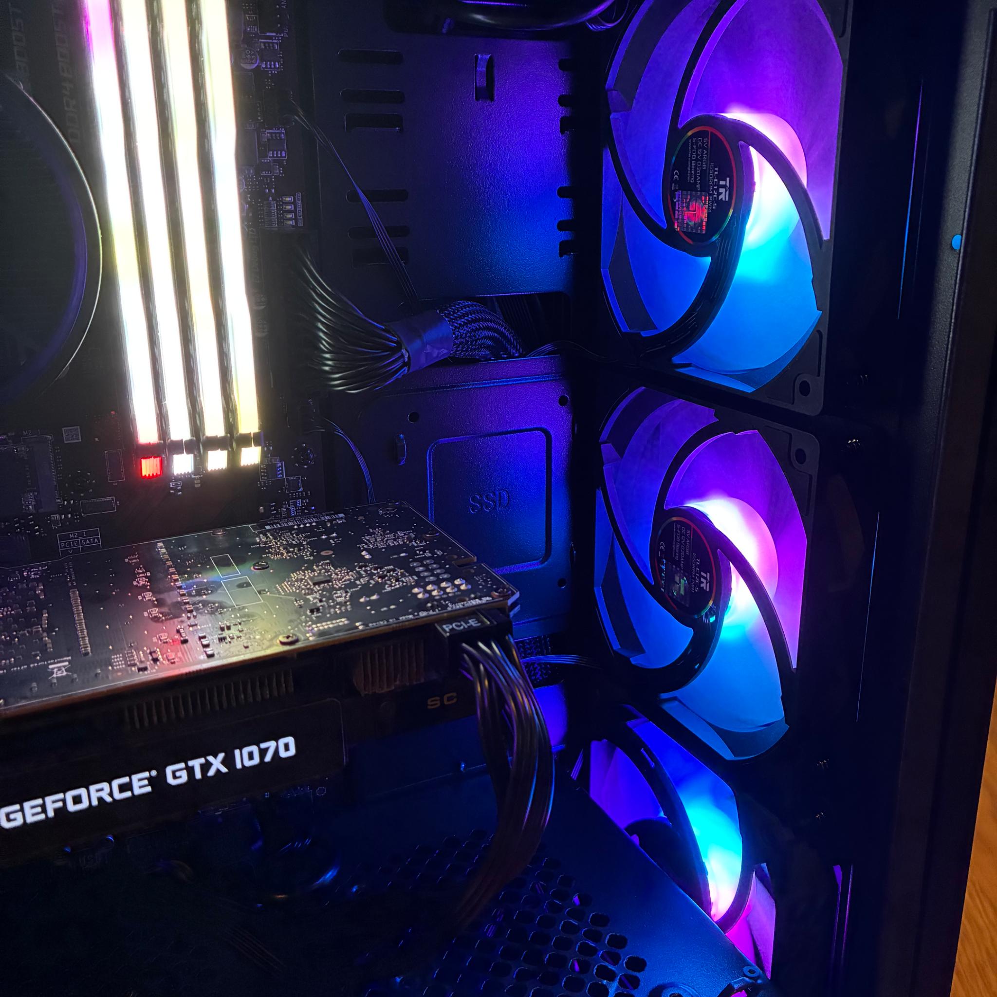 GTX 1070 R5 1600 ARGB GAMING PC 32GB 1TB SSD WiFi WINDOWS 10