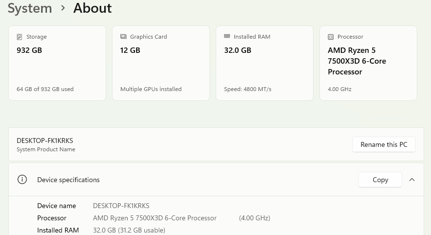 AMD X3D Ryzen 5 7500X3D 32GB DDR5 RAM 1TB NVMe SSD GeForce RTX 3060 12GB ASUS B650E-E TUF Gaming PC