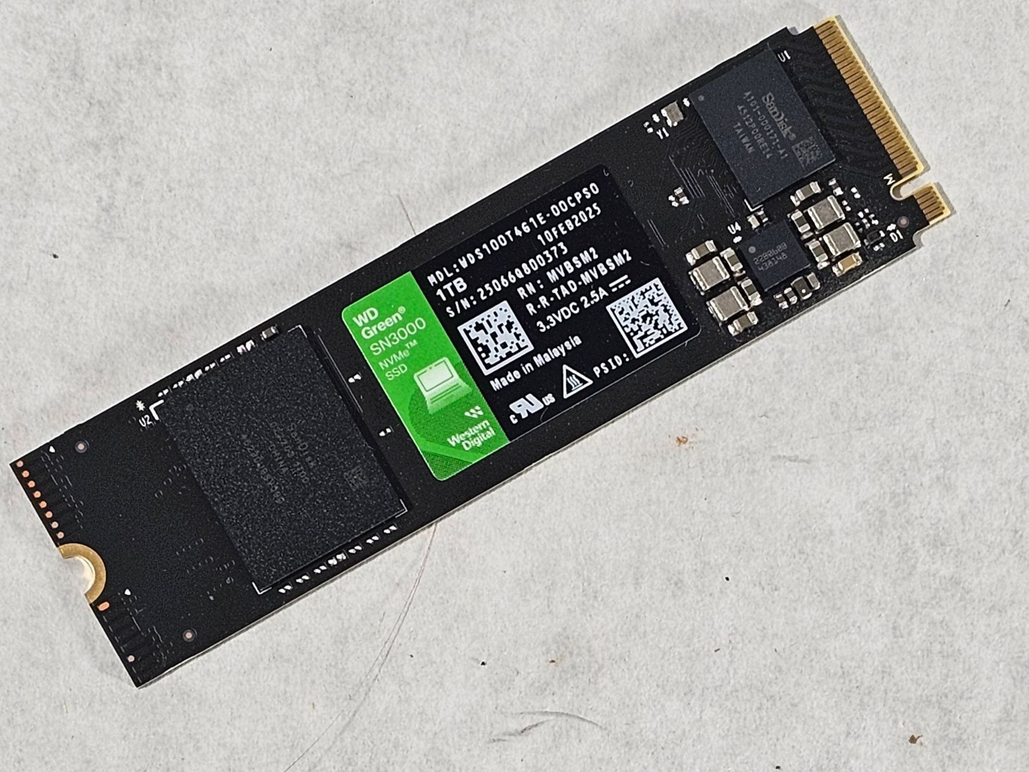 1TB NVMe M.2 SSD WD Green SN3000 Gen4