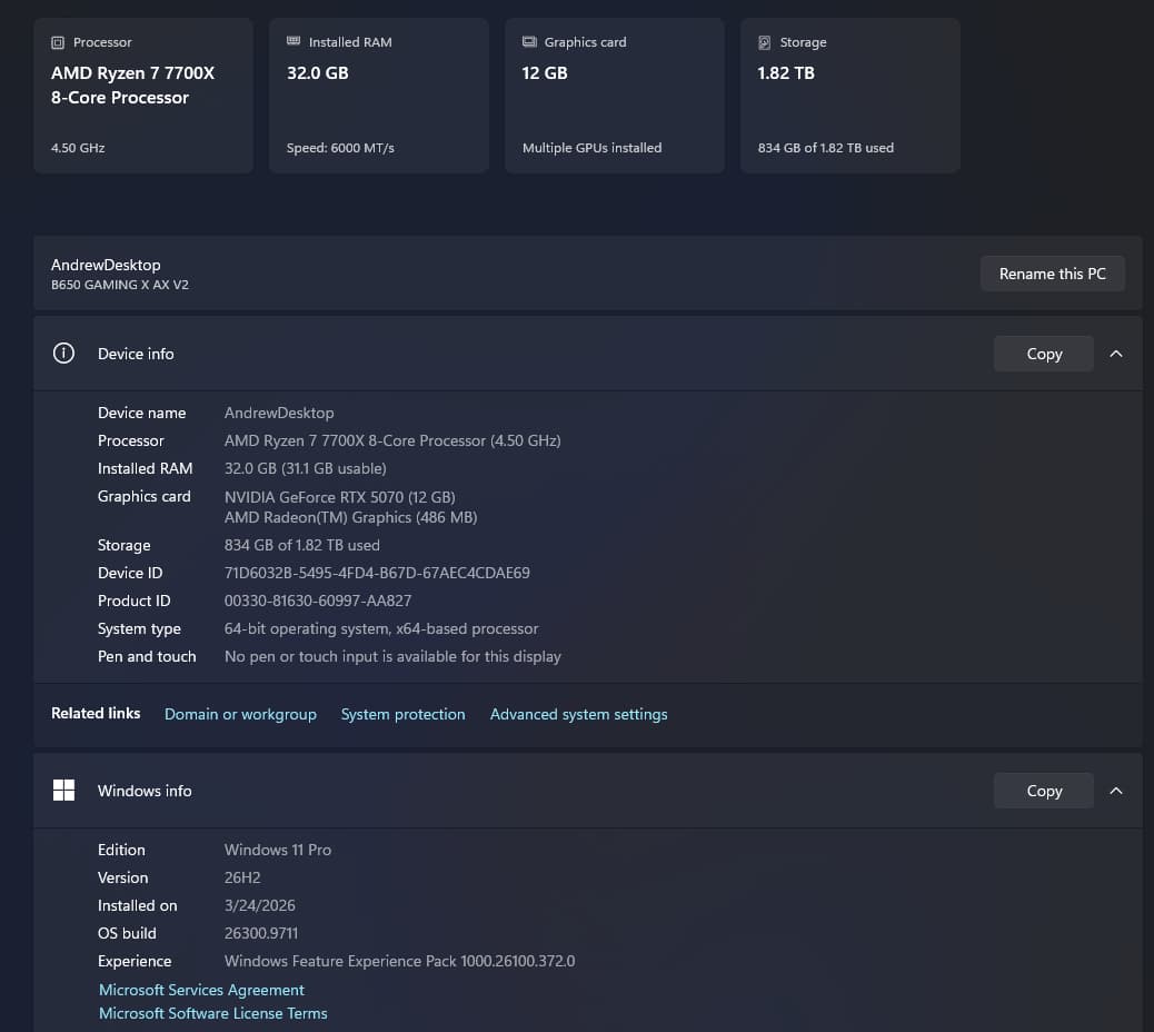 GeForce RTX 5070 Custom Gaming PC - Ryzen 7 7700X, 32GB RAM, 2TB NVMe SSD