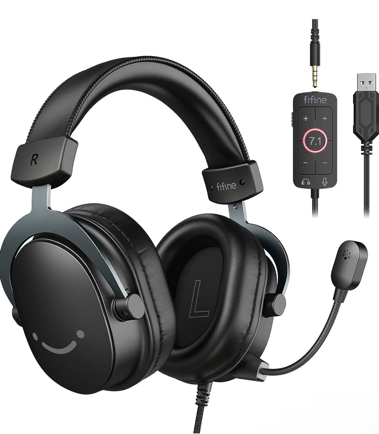 Wired Gaming Headset, USB Headphone with 7.1 Surround Sound, Detachable Microphone