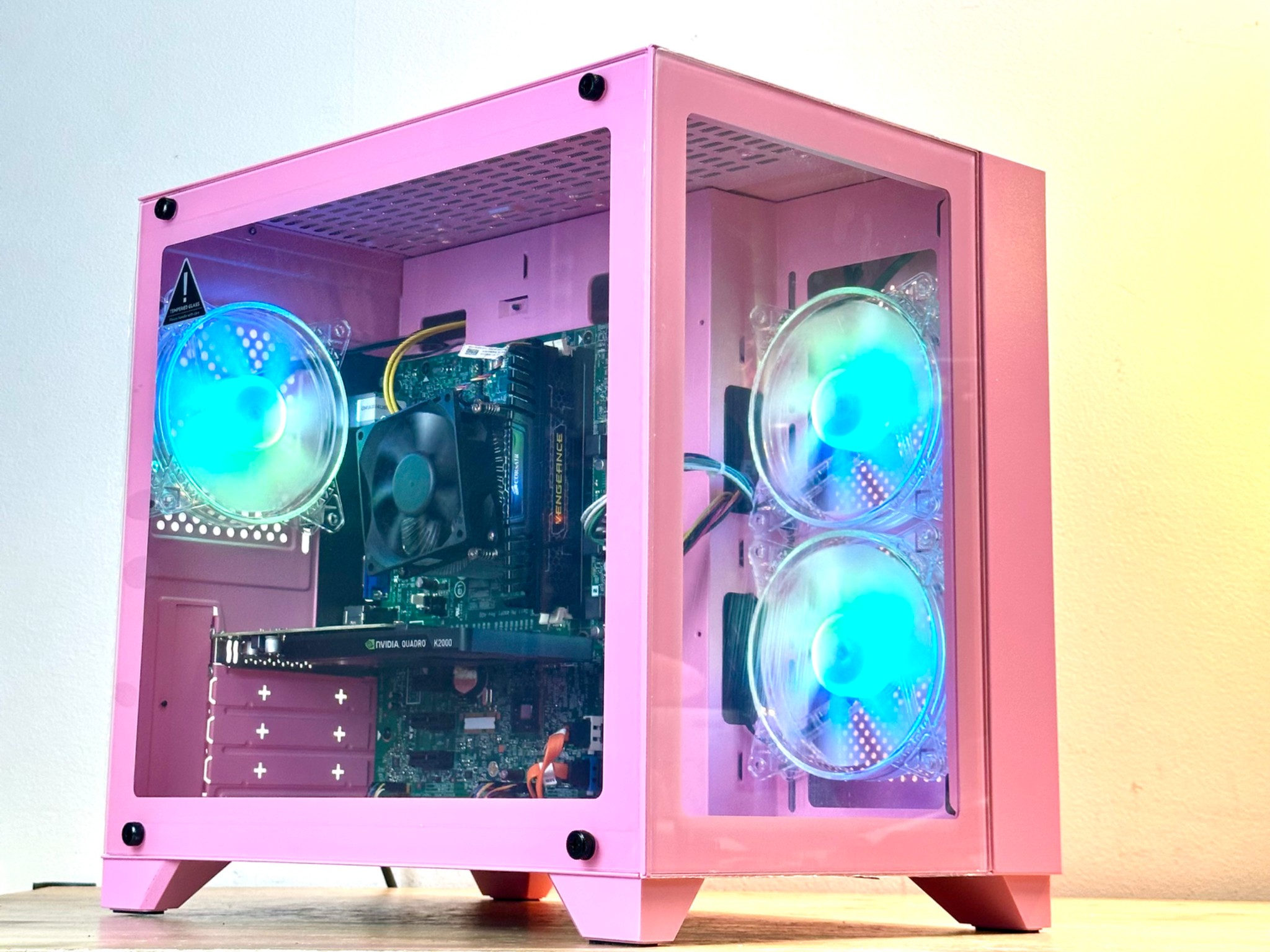 🌸 PINK Super Budget Custom Gaming PC 🌸- Intel i5, 8GB RAM, 500GB, NVIDIA QUADRO K2000 RGB 🎮