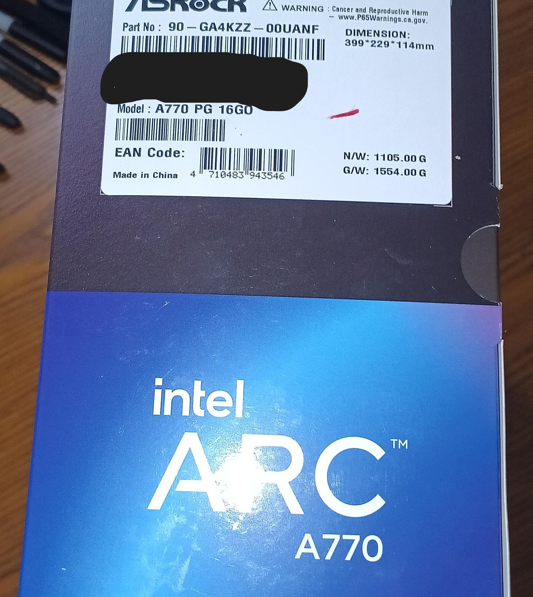 ASRock Phantom Gaming Intel Arc A770 16GB GDDR6 Graphics Card NEW SEALED