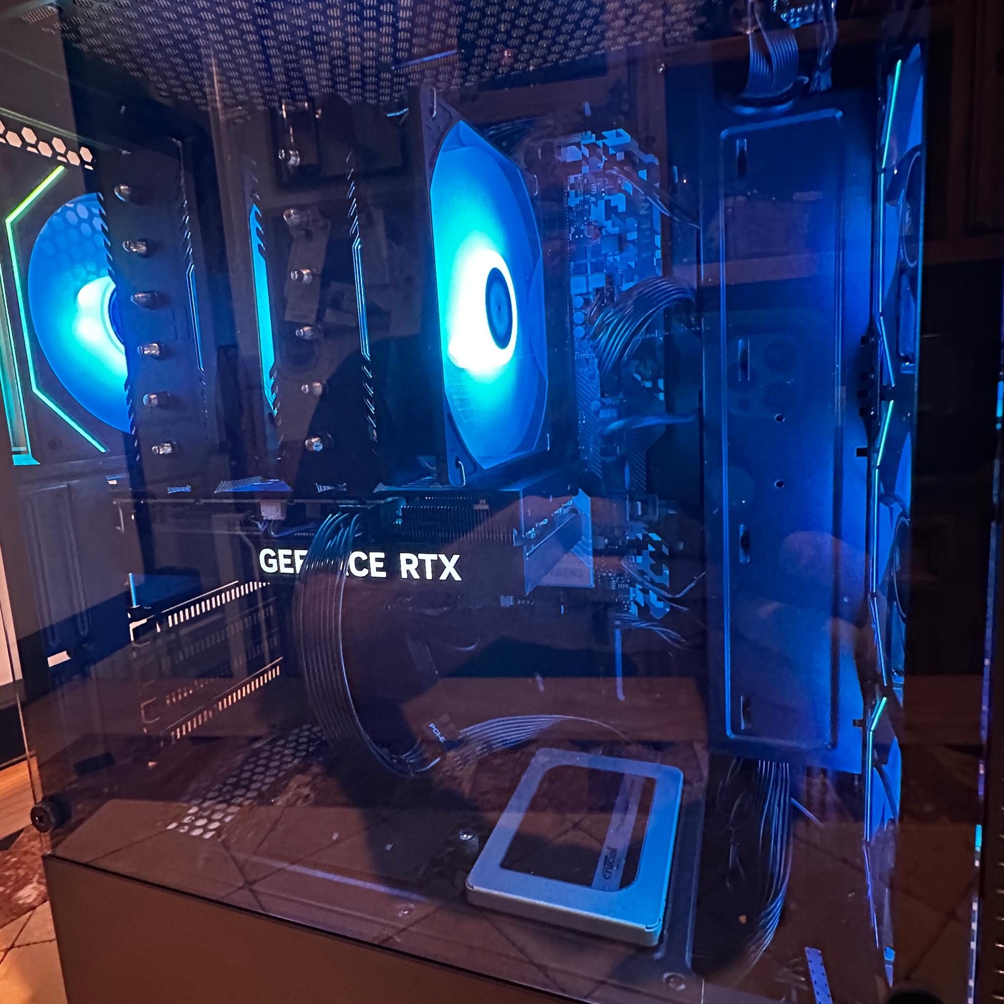 Intel Core I5-10500 / RTX 4060 Ti 8GB - 512GB M.2 & 512GB SSD - Mid Tower Gaming PC - Black