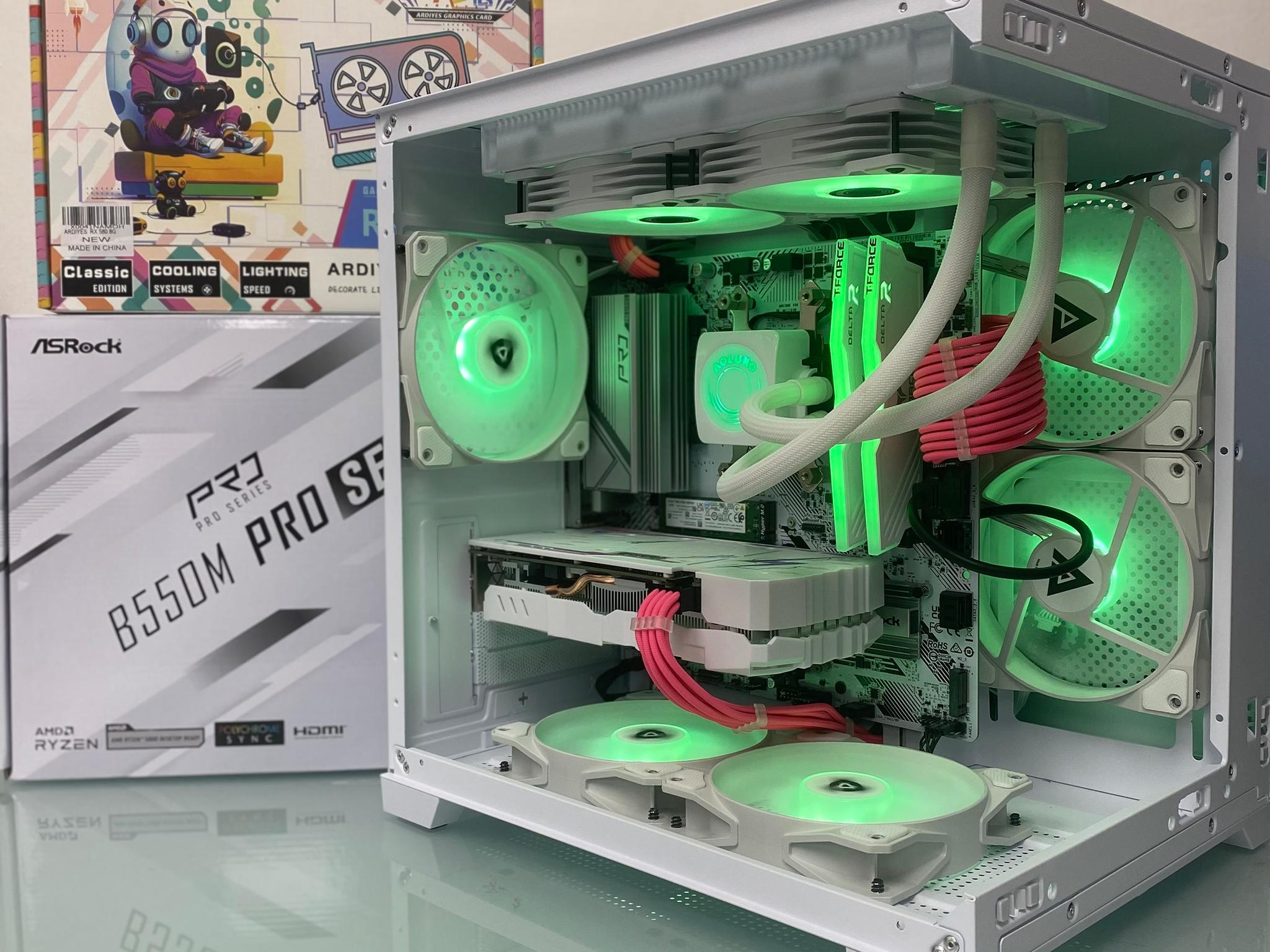 💝 Ryzen 5 5500 / 16 GB / 1TB / RX580 - Pink Cables