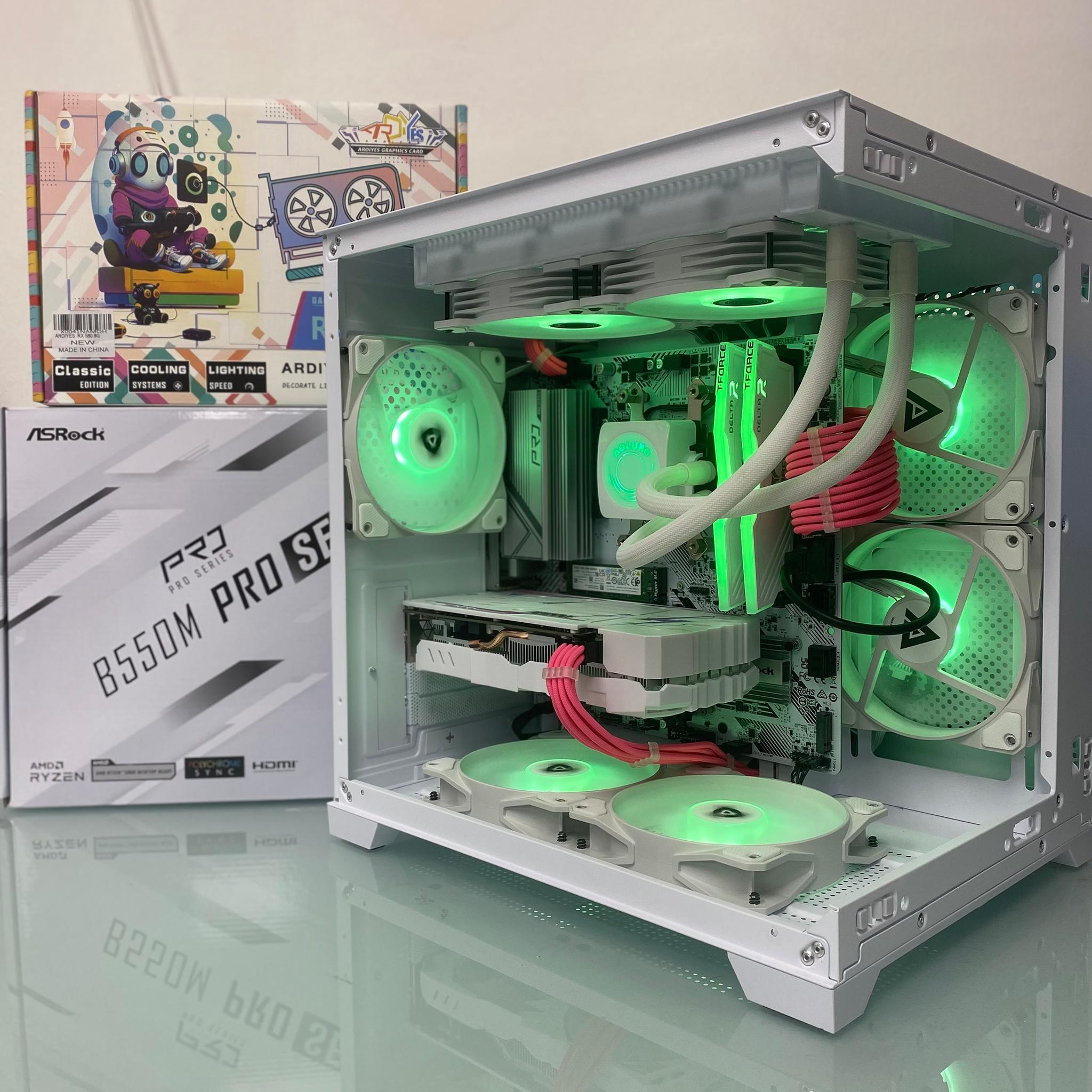 💝 Ryzen 5 5500 / 16 GB / 1TB / RX580 - Pink Cables