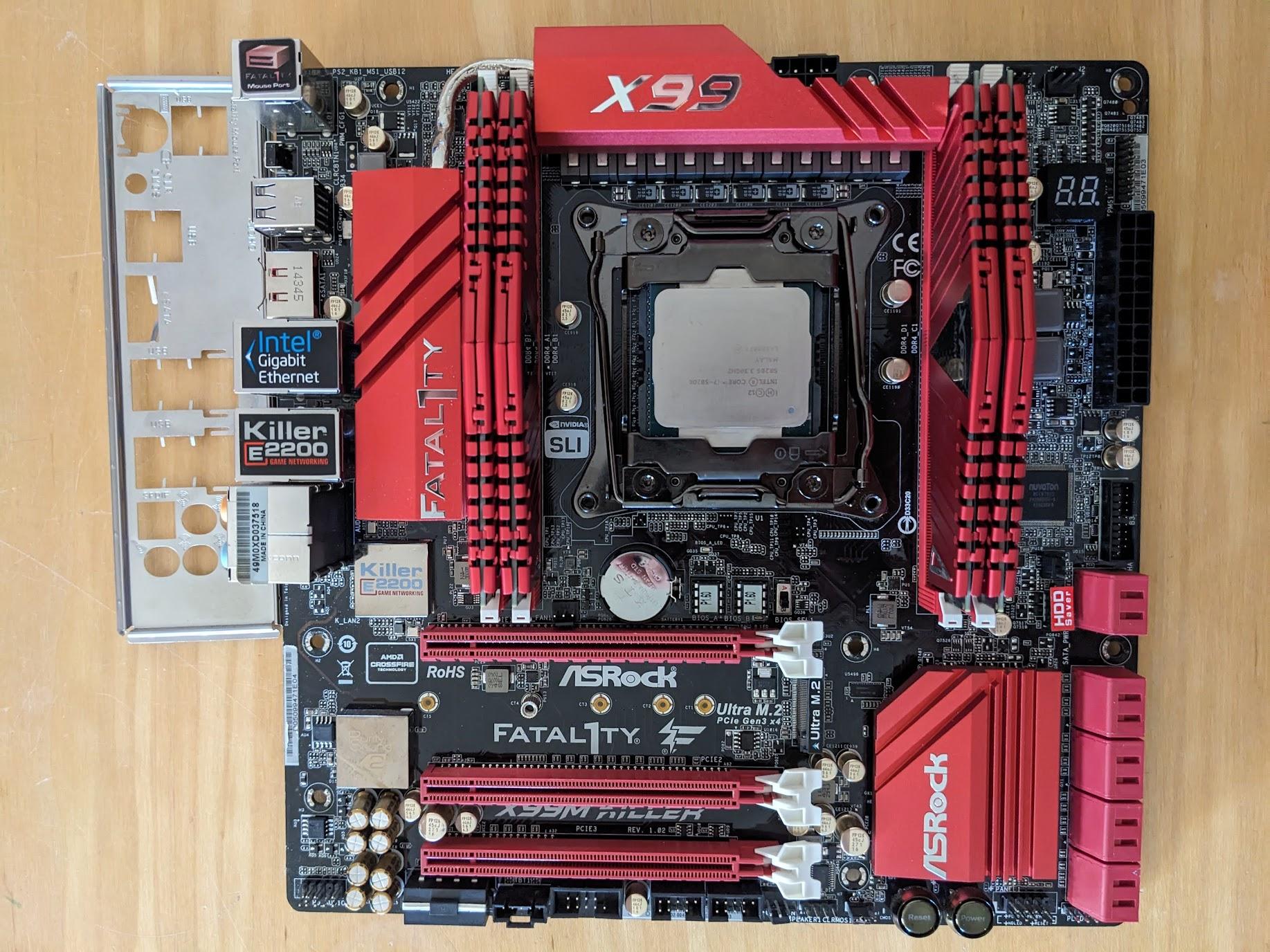 X99 Combo: ASRock X99M Killer + I7-5820K + 16GB DDR4 RAM! Tested working!
