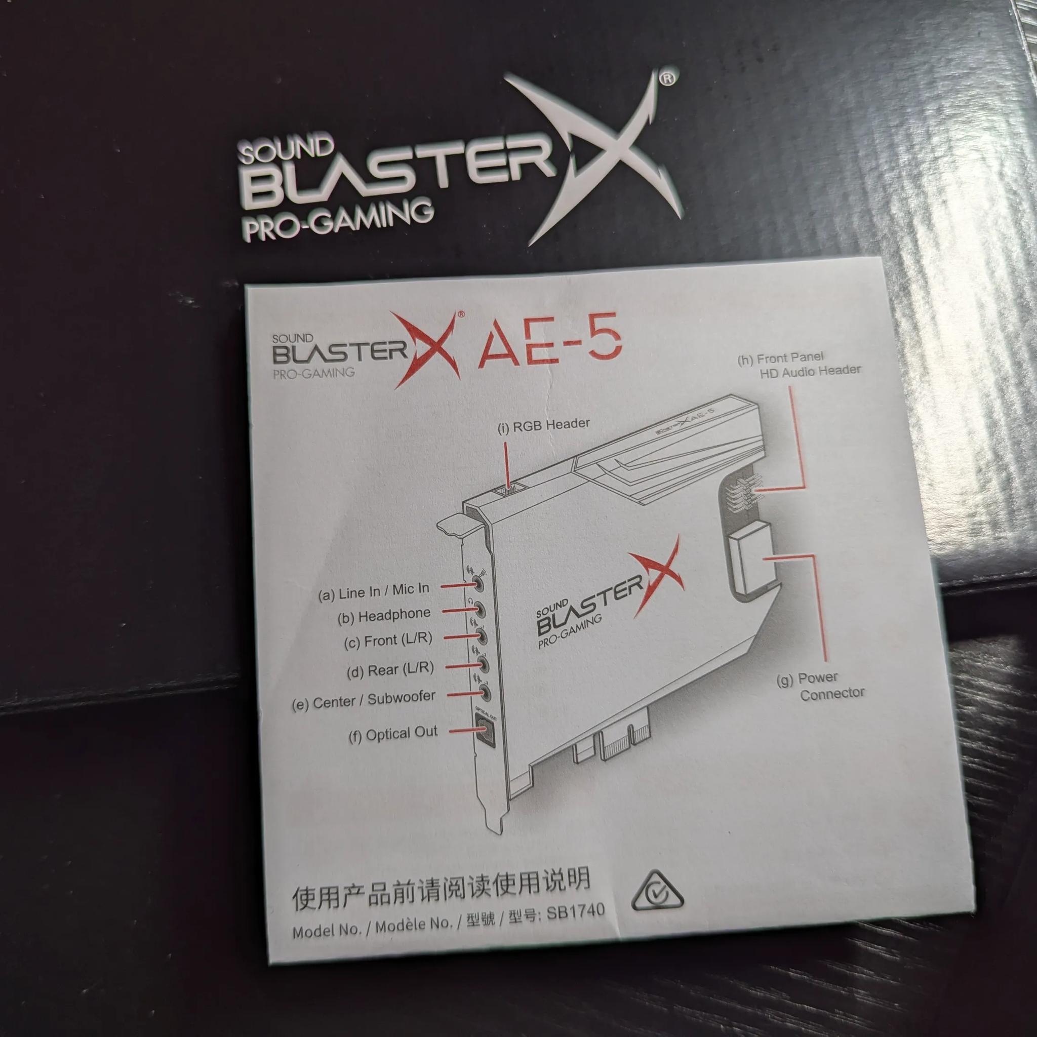Creative 70SB174000000 Sound BlasterX AE-5 Hi-Resolution PCIe Gaming Sound Card