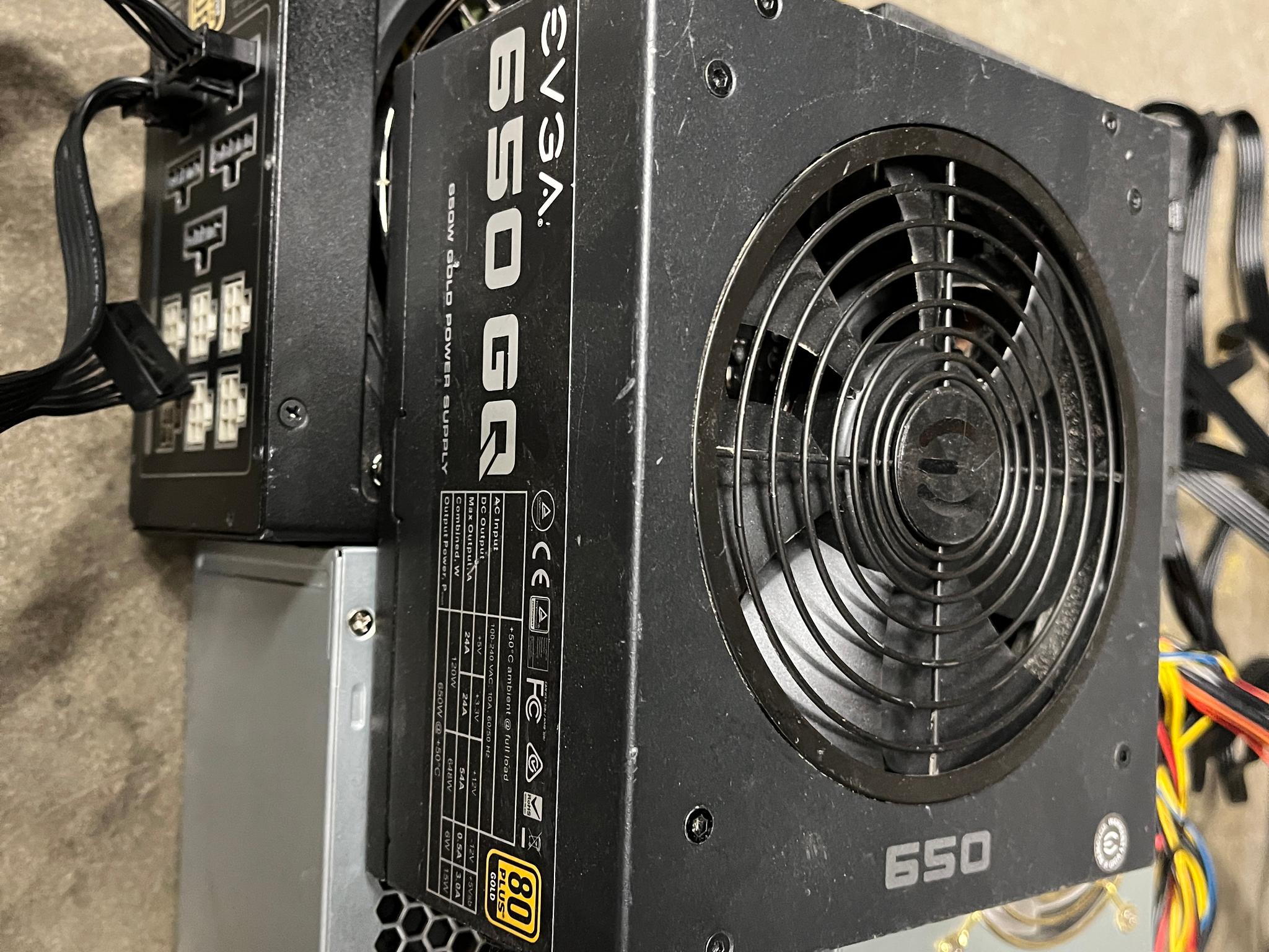 Lot of 6 ATX Desktop Power Supply 400w-1000w Cooler Master, EVGA, and More - Not Working, As‑Is