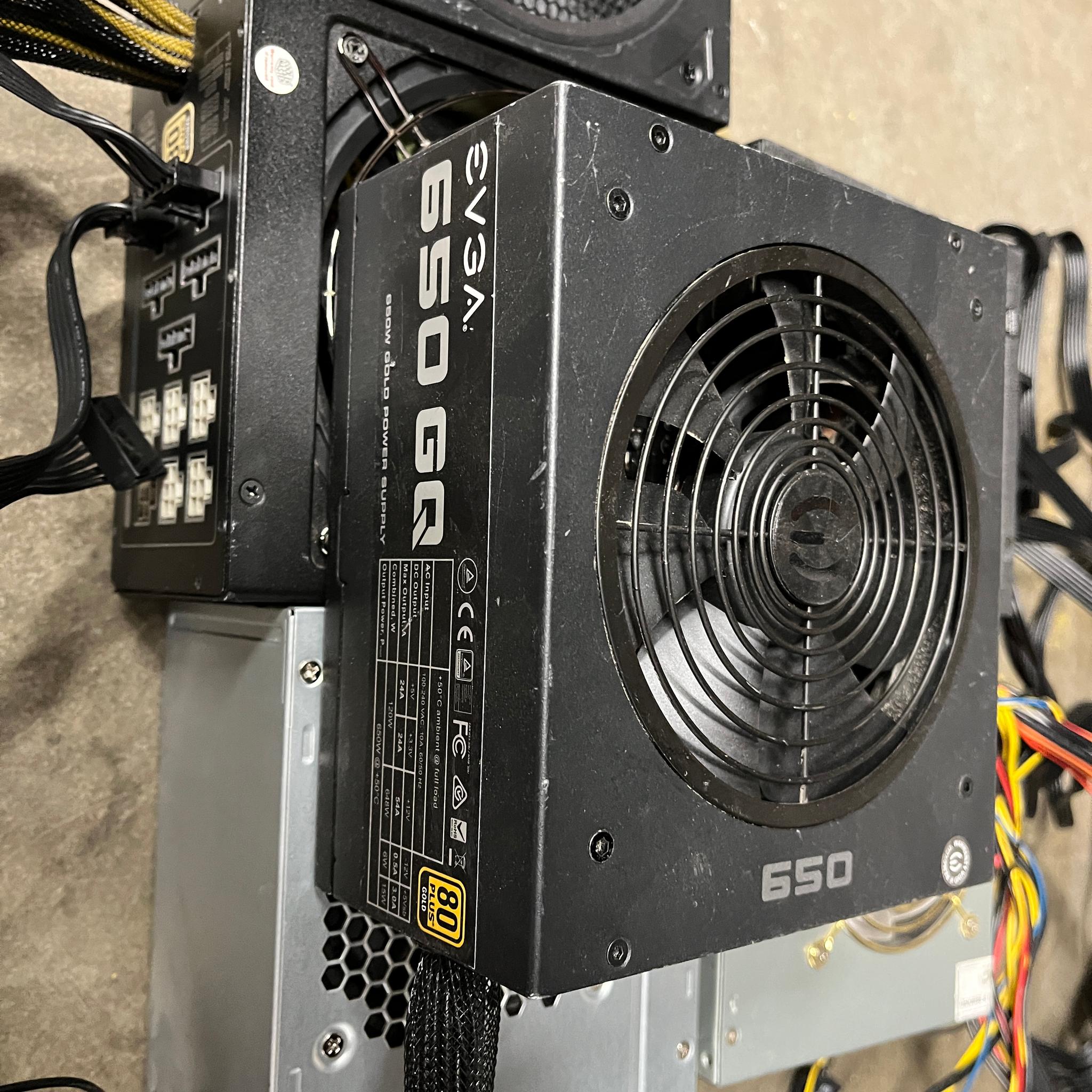 Lot of 6 ATX Desktop Power Supply 400w-1000w Cooler Master, EVGA, and More - Not Working, As‑Is