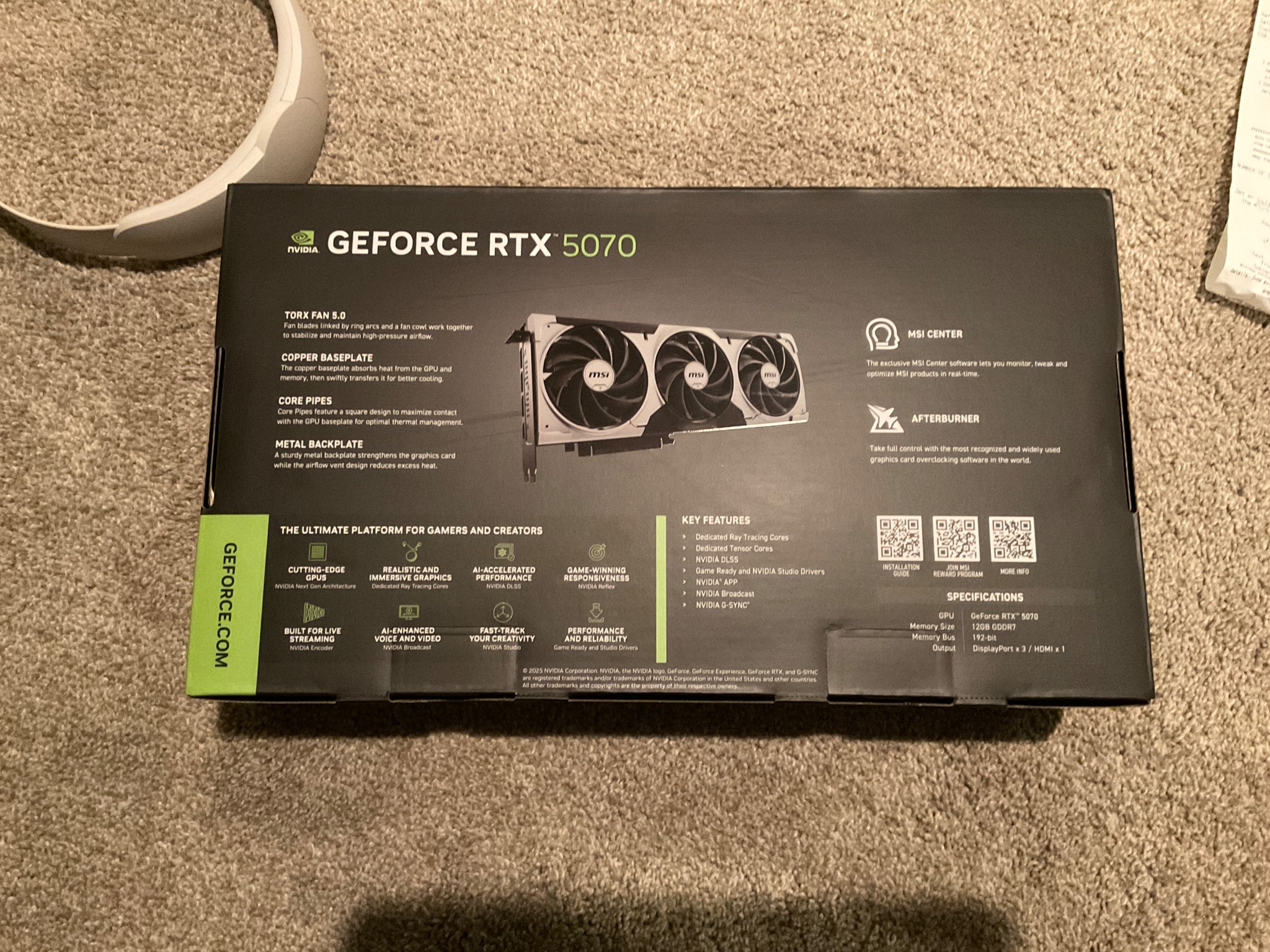 RTX 5070 NEW IN BOX WITH 2 YEAR WARRANTY