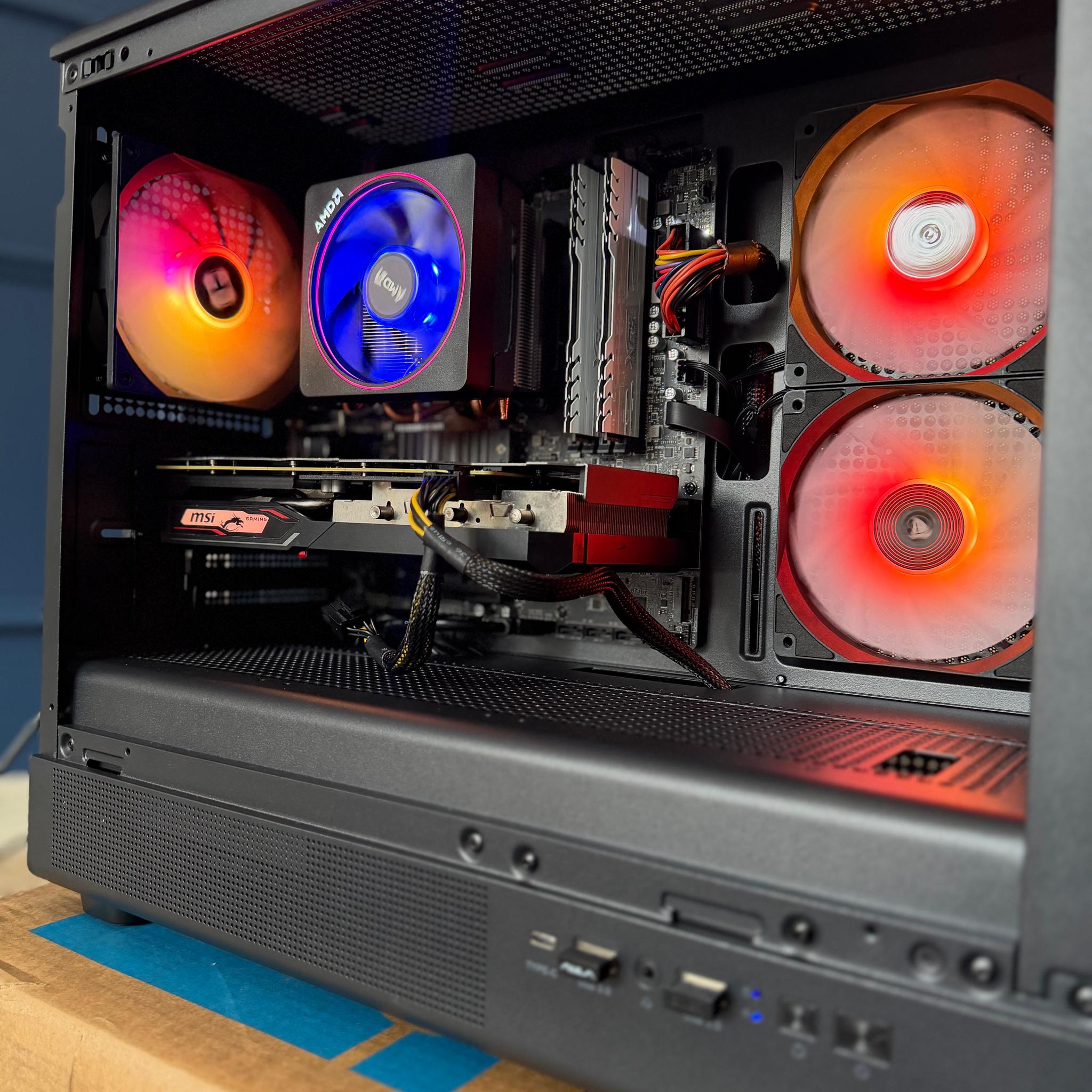 🎮 Premium 1080p Gaming PC | RX 5500 XT 8GB | Ryzen 5 2600 | 16GB RAM | WiFi 6E | Windows 11 Pro