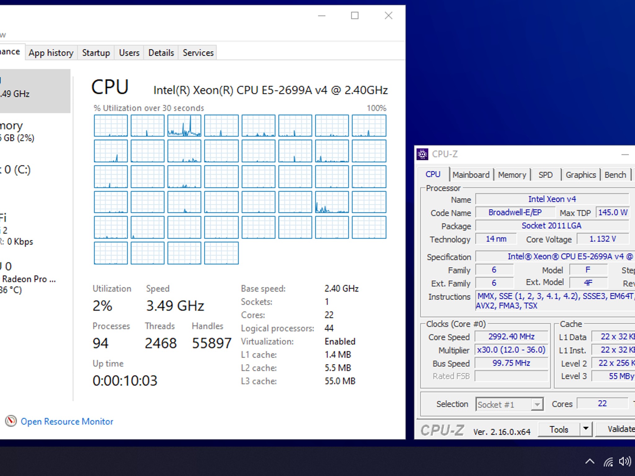 COMBO: Asrock X99 Extreme11 Motherboard/Intel Xeon Processor E5-2699A v4 CPU/256gb DDR4-2400 ECC Reg