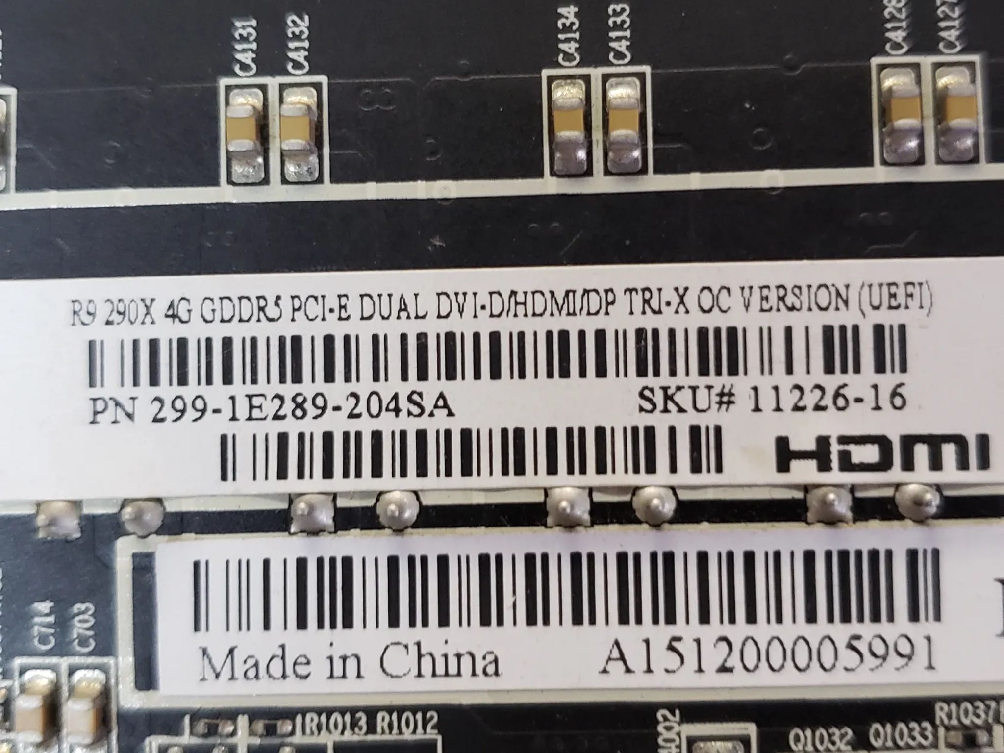 Sapphire R290x Tri-X graphics card 4gb mem