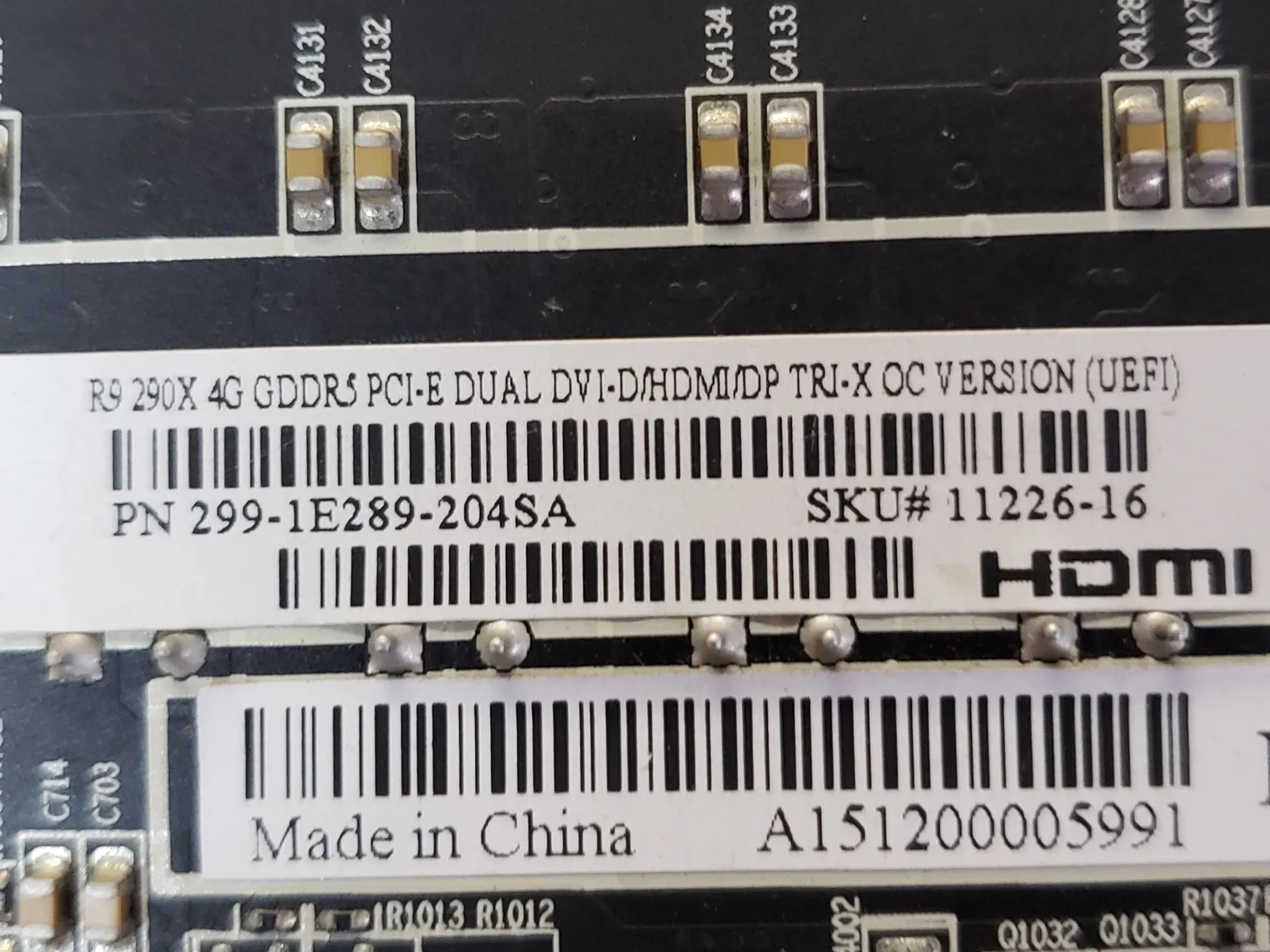 Sapphire R290x Tri-X graphics card 4gb mem