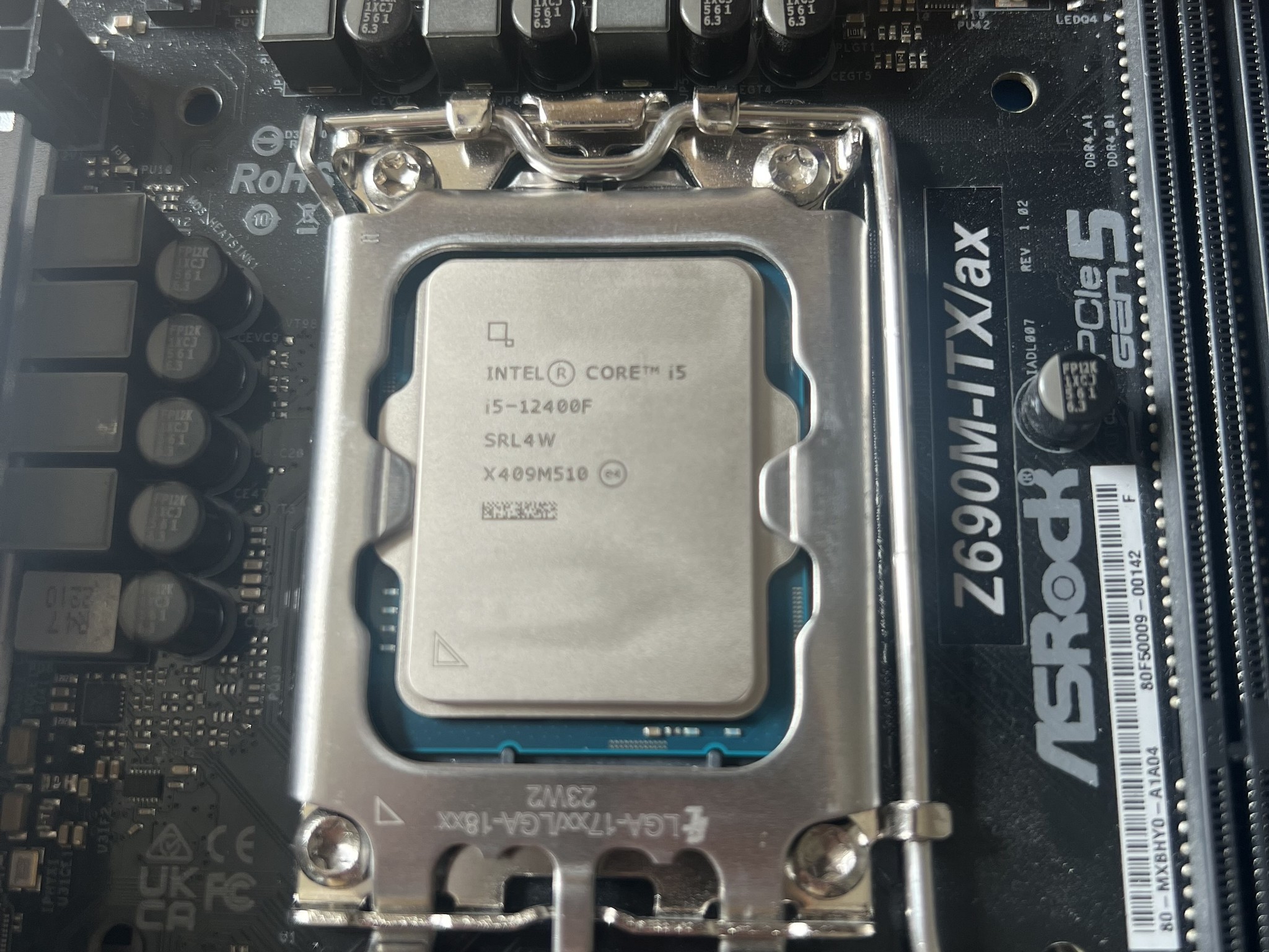 Asrock Z690m-itx/ax DDR4 wifi motherboard and i5 12400f combo (DDR4)