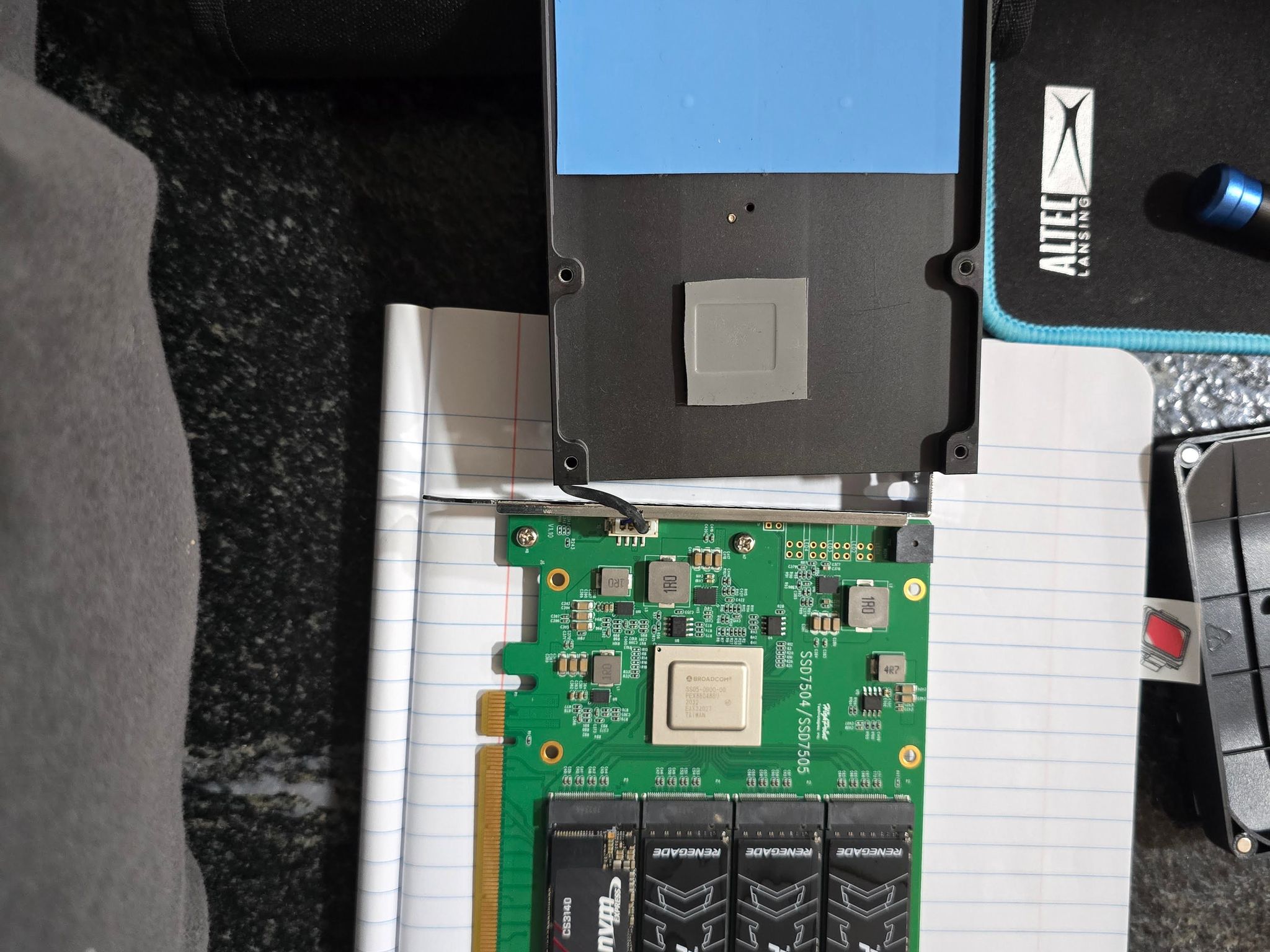 HighPoint SSD7505 NVMe RAID Card + 8TB SSD Bundle — 4× 2TB — Used / Like New