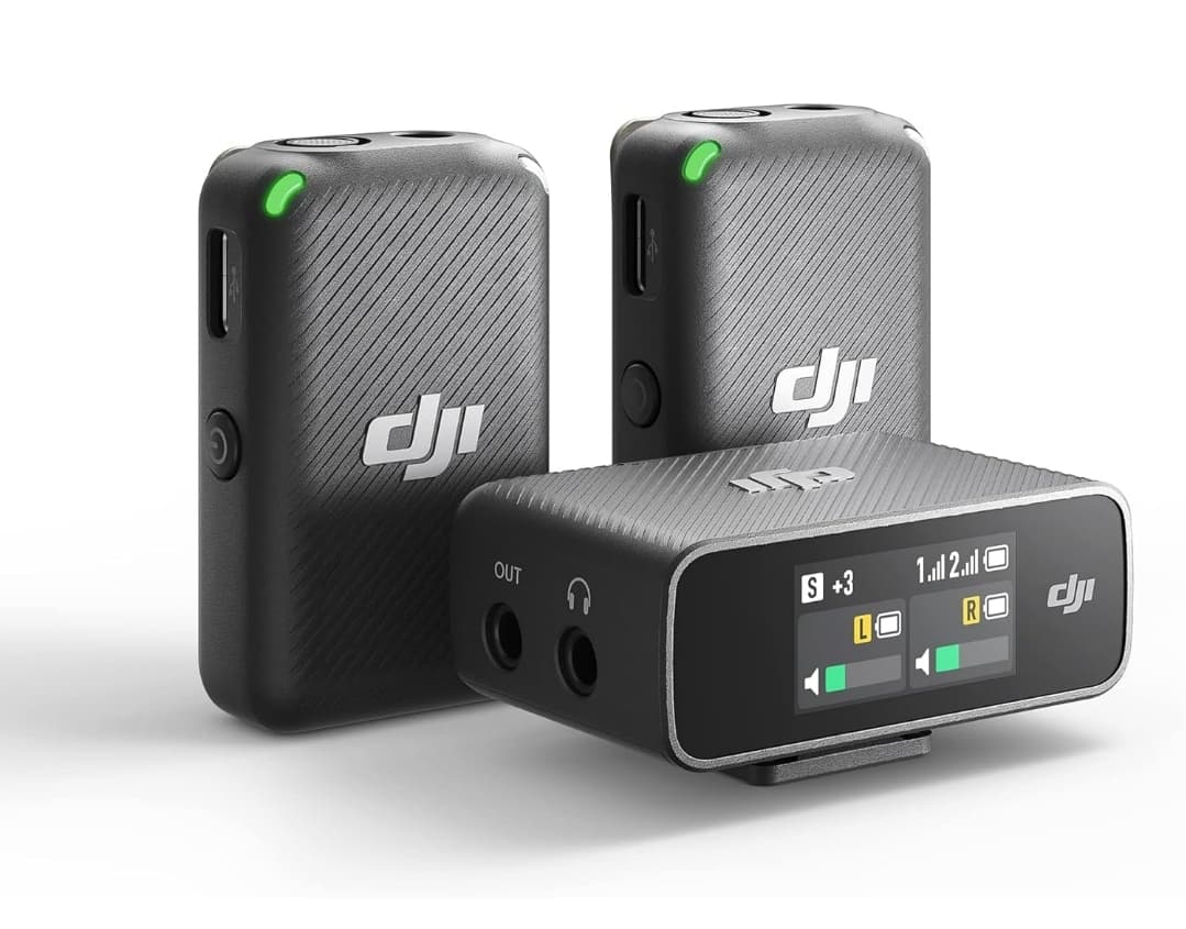 DJI Mic (2 TX + 1 RX + Charging Case), Wireless Lavalier Microphone