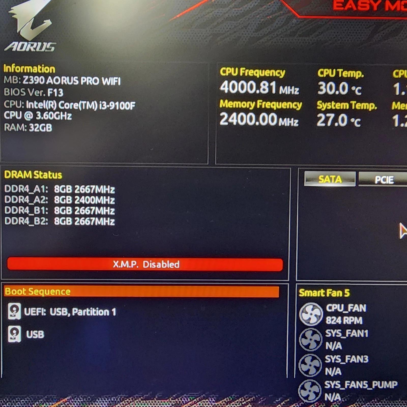 UPDATED BIOS GIGABYTE Z390 AORUS PRO WIFI DDR4 LGA 1151 ATX MOTHERBOARD