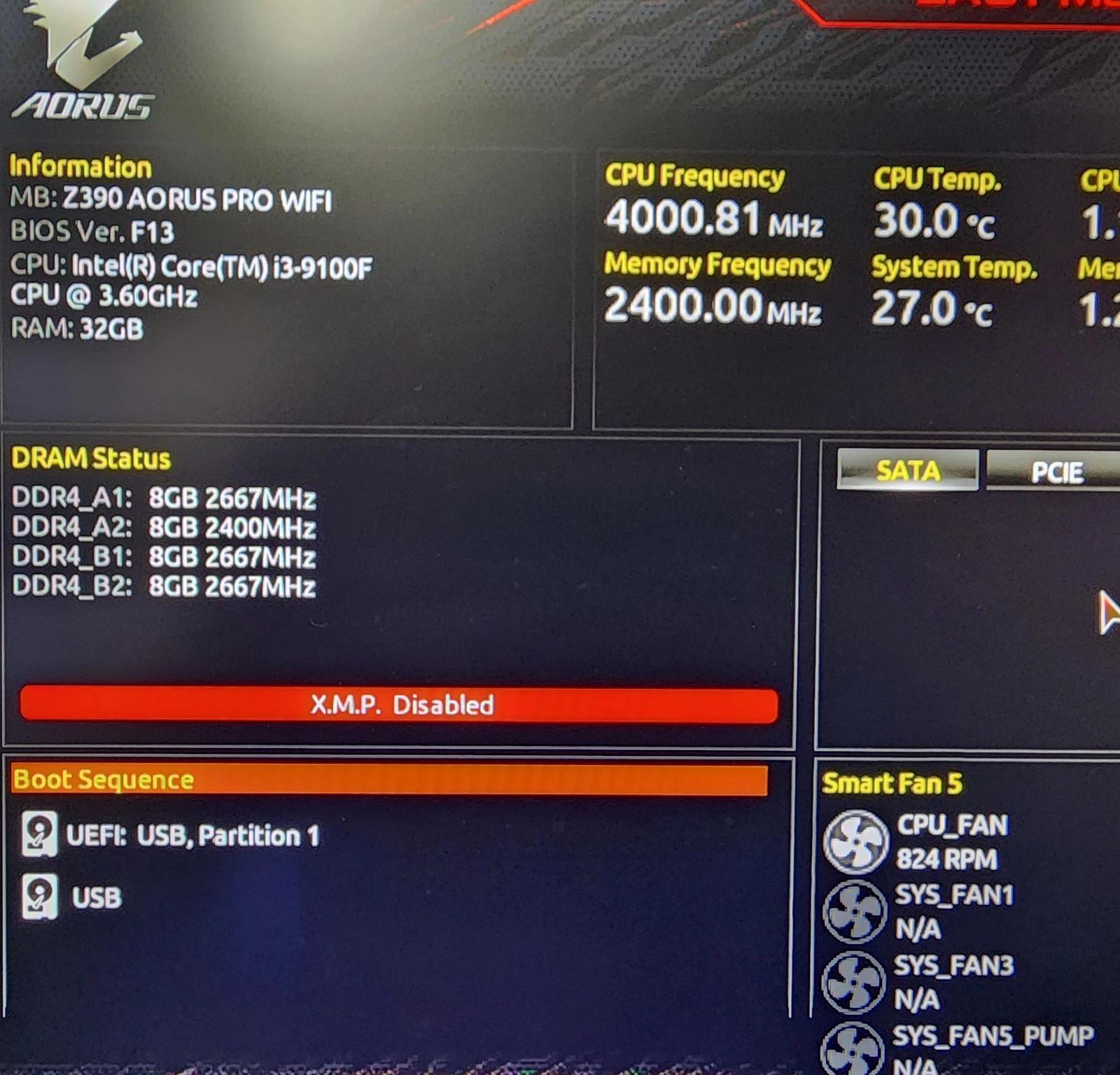 UPDATED BIOS GIGABYTE Z390 AORUS PRO WIFI DDR4 LGA 1151 ATX MOTHERBOARD