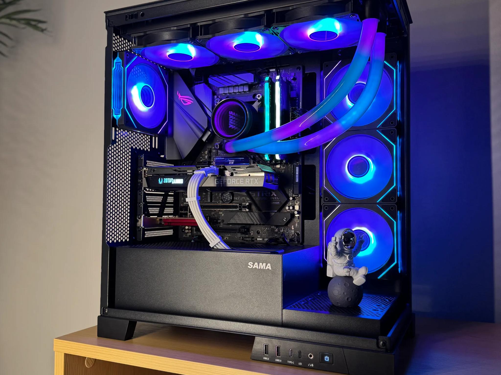 🖤BLACKOUT🖤 Zotac RTX 3060 TI|Ryzen 7 5700X3D|32GB RAM|1TB M.2||WIFI|ARGB Fans + Cooler|