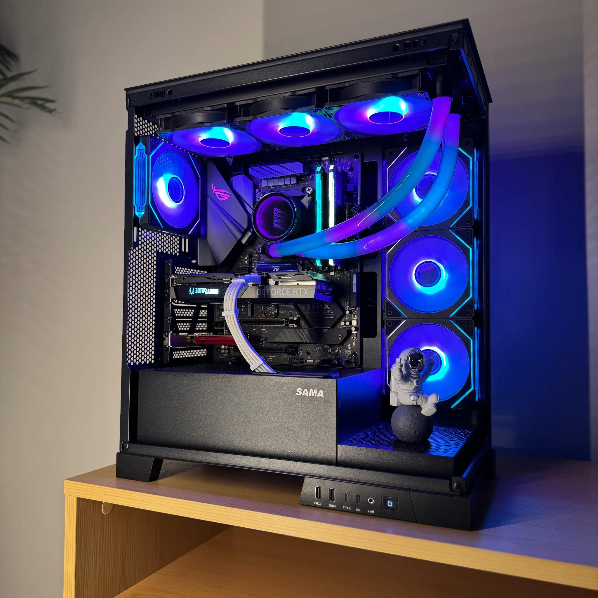 🖤BLACKOUT🖤 Zotac RTX 3060 TI|Ryzen 7 5700X3D|32GB RAM|1TB M.2||WIFI|ARGB Fans + Cooler|