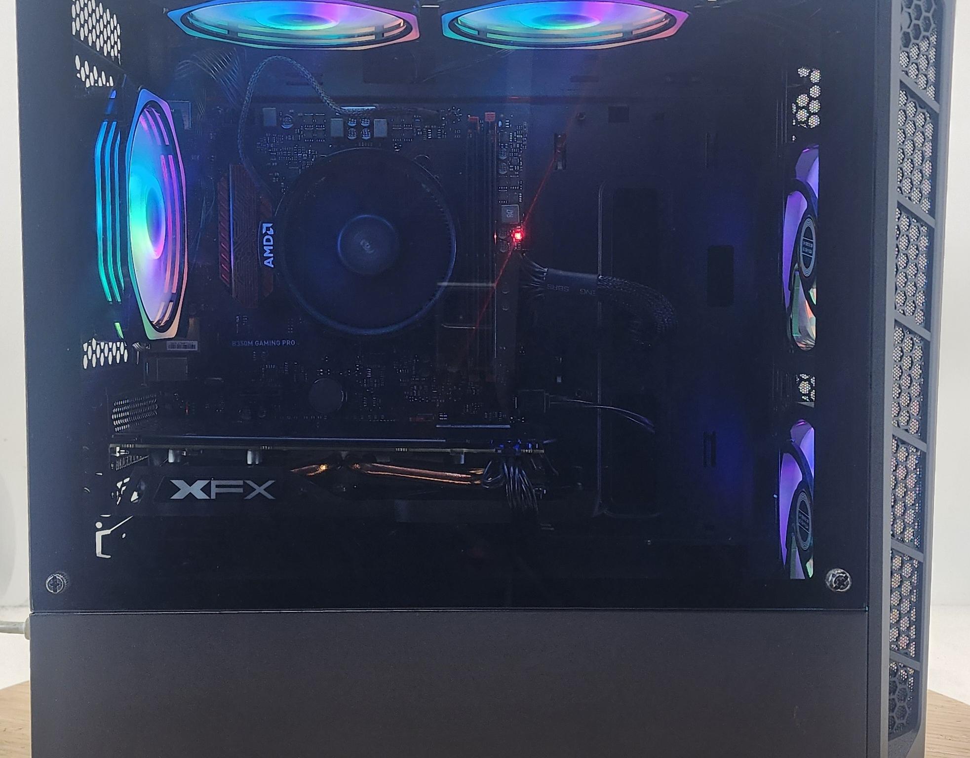 Gaming PC Ryzen 5 2600 16GB RAM 256GB SSD+1TB HDD RX 570 8GB Windows 11 Computer