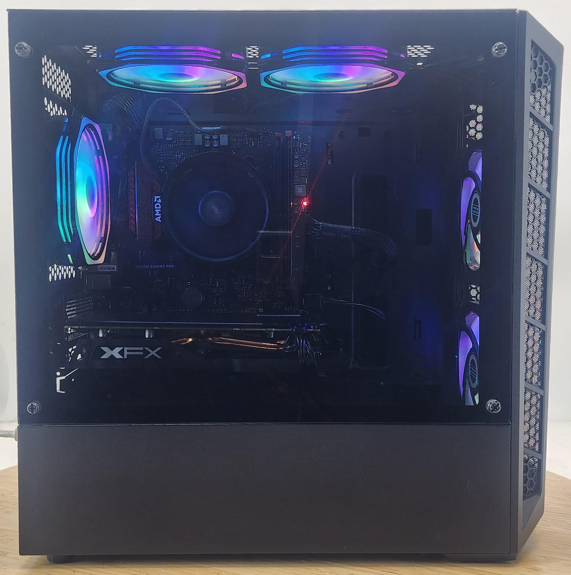 Gaming PC Ryzen 5 2600 16GB RAM 256GB SSD+1TB HDD RX 570 8GB Windows 11 Computer