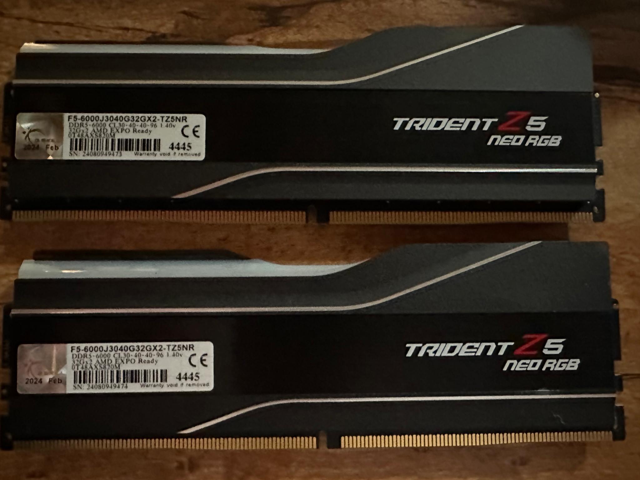 G.SKILL Trident Z5 Neo RGB Series (AMD Expo) DDR5 RAM 64GB (2x32GB) 6000MT/s