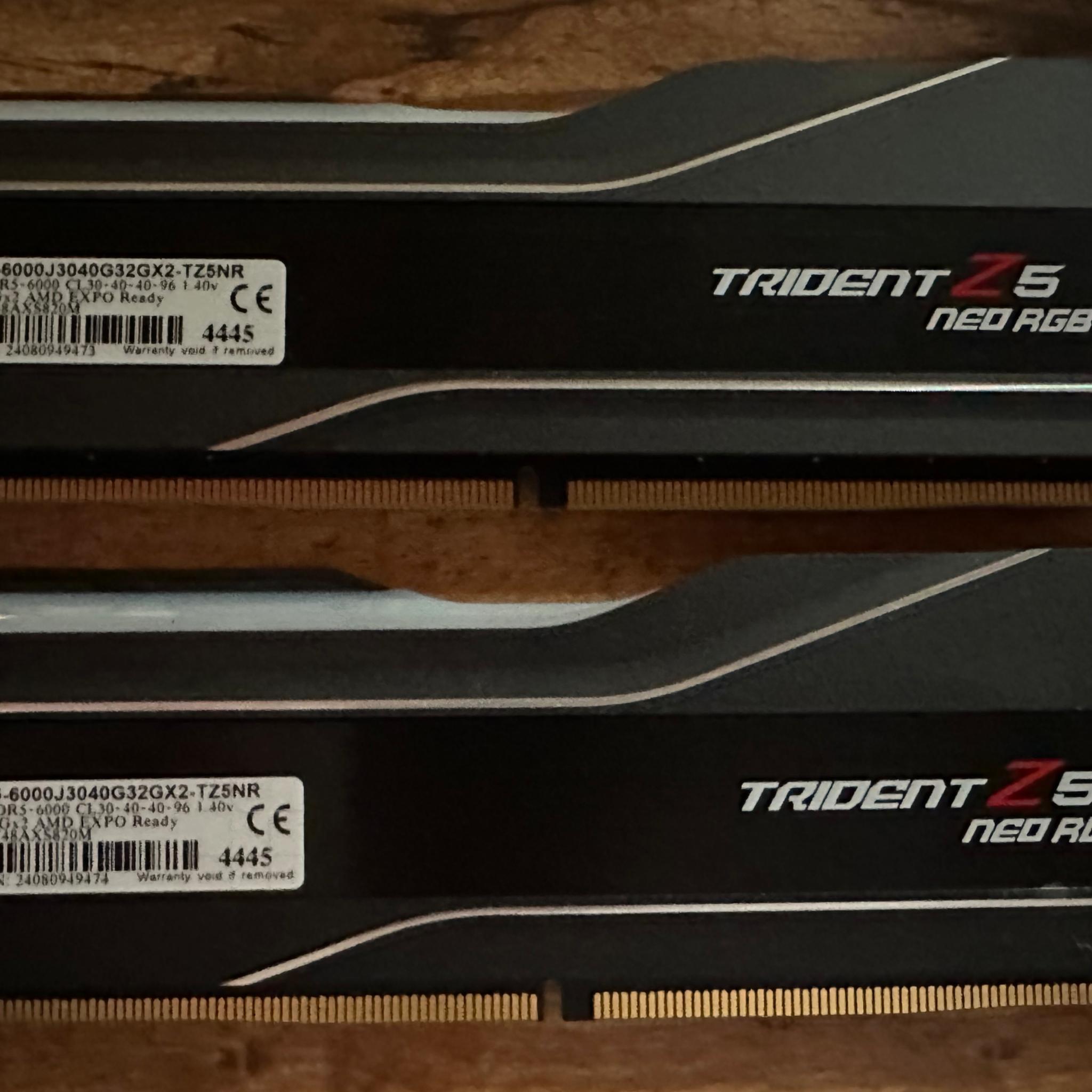 G.SKILL Trident Z5 Neo RGB Series (AMD Expo) DDR5 RAM 64GB (2x32GB) 6000MT/s