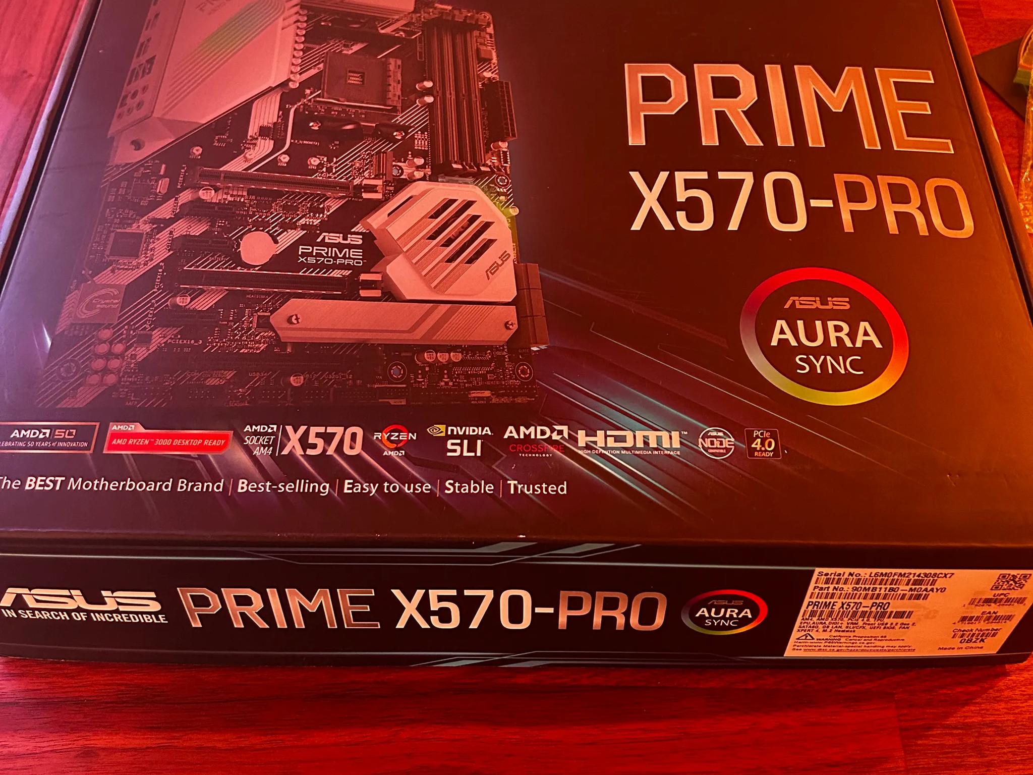 NEW ASUS PRIME X570-PRO AMD SOCKET AM4 M.2 ATX PCIe 4.0 PC Motherboard