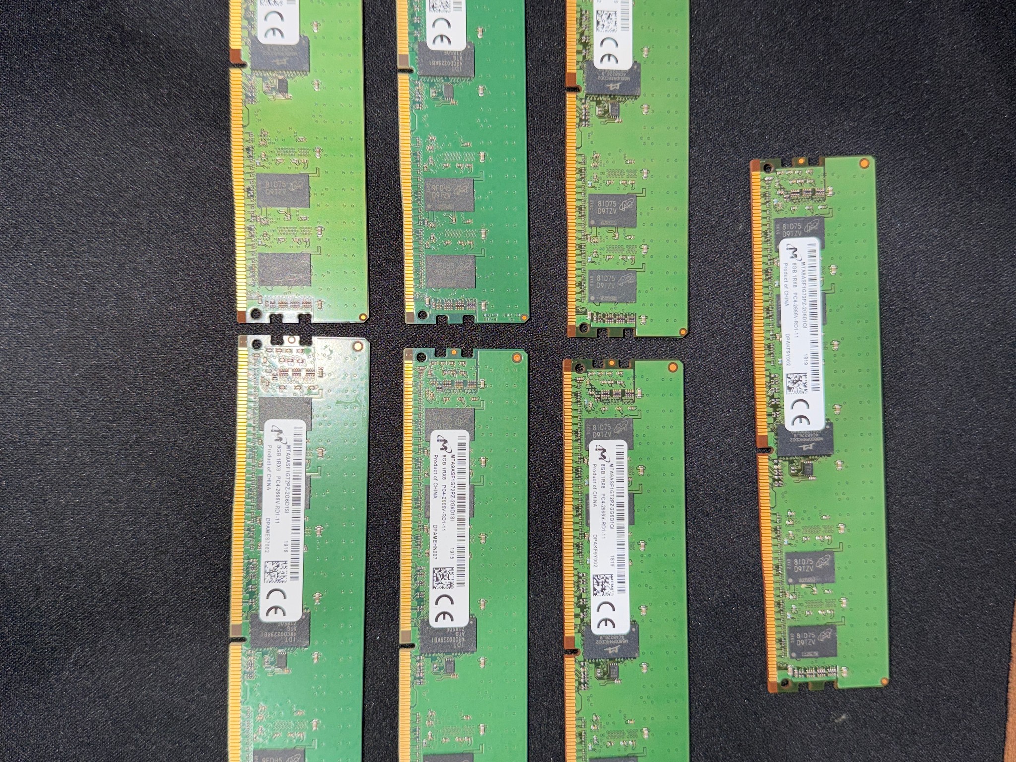 Micron 8Gb 1Rx8 PC4-2666v-RD1-11 Server Ram