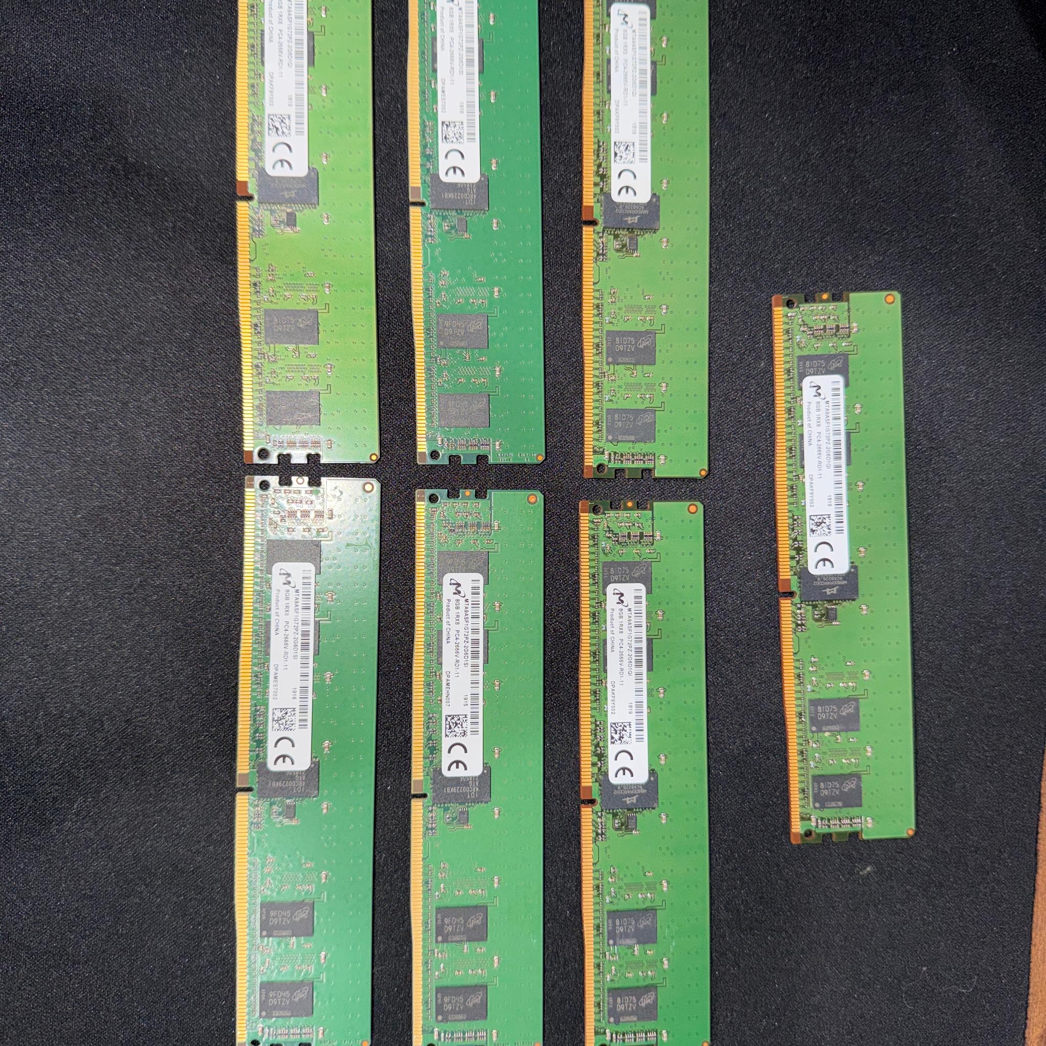 Micron 8Gb 1Rx8 PC4-2666v-RD1-11 Server Ram