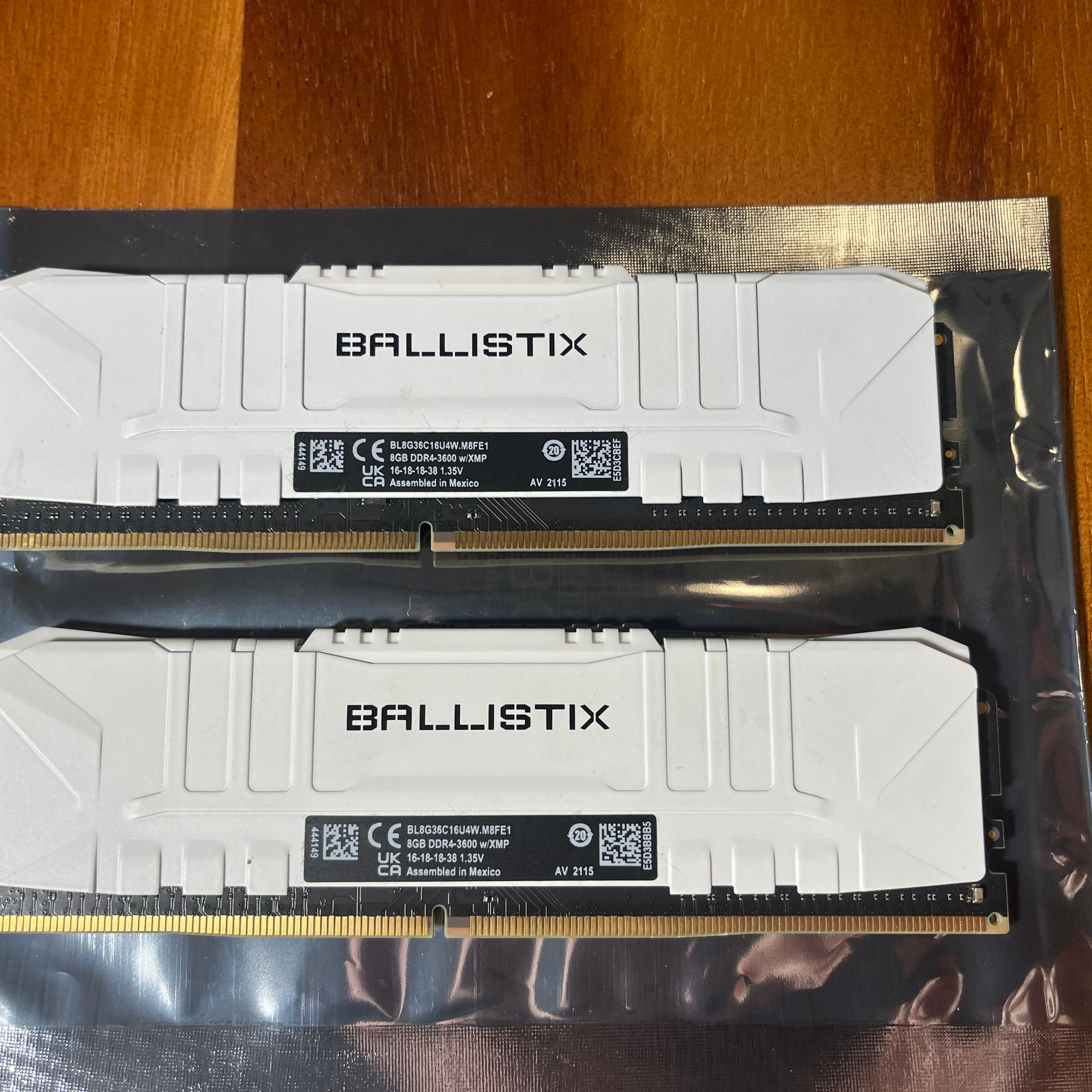 Crucial Ballistix DDR4-3600 16GB (2x8GB) DIMM XMP Desktop RAM BL8G36C16U4W.M8FE1