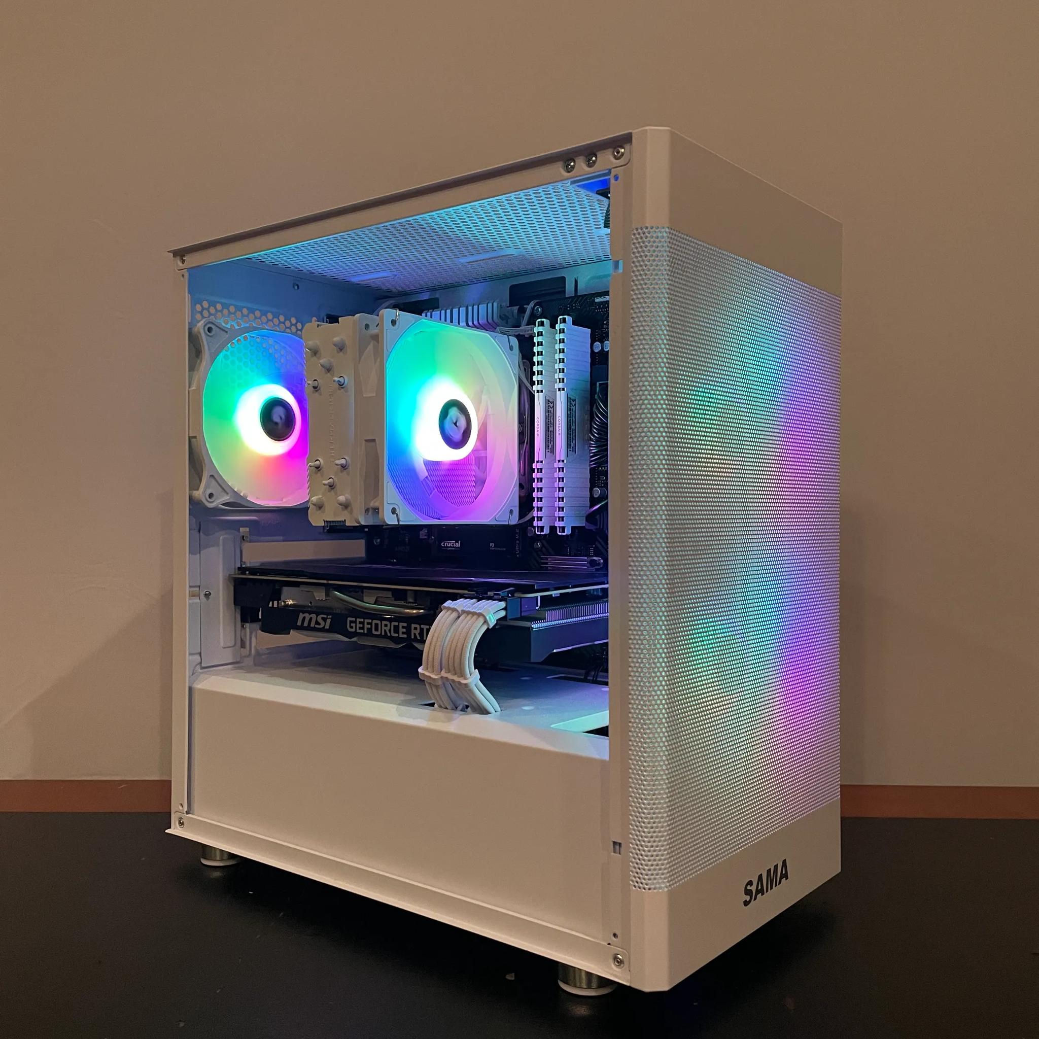 ⚪ White 1080p PC | RTX 2060 12GB | Ryzen 5 3600 | WiFi and Bluetooth | ARGB Control ⚪