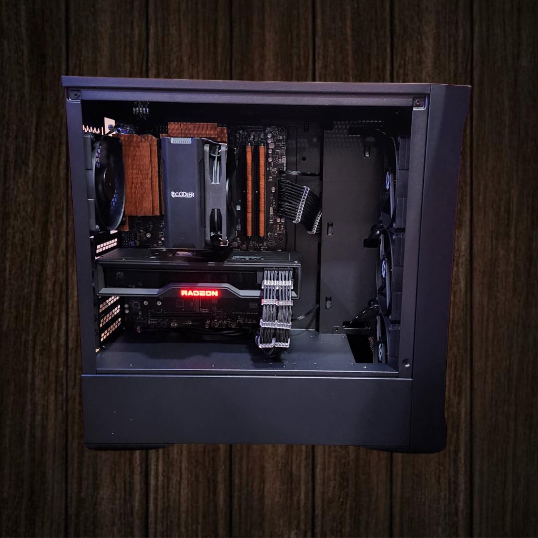 🌲Lumberjack🪵: RX 6950 XT | Ryzen 7600 | 32GB DDR5 6000Mhz RAM | 2TB SSD | 5 Fans | Black Wood PC