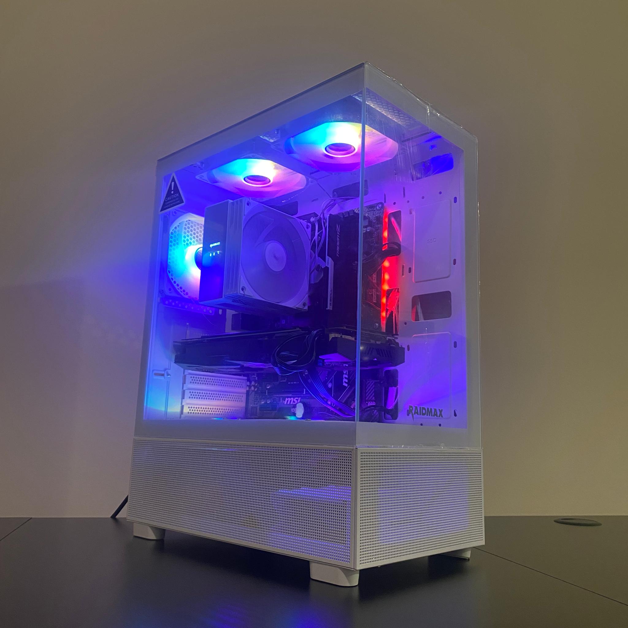 White RGB Gaming PC | Ryzen 5 3600 | GTX 1080 8GB | 16GB DDR4 | 500GB M.2 SSD