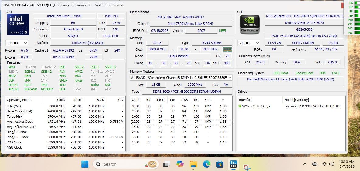 245KF+5070 1440p/4K Ready White Aesthetic Custom PC