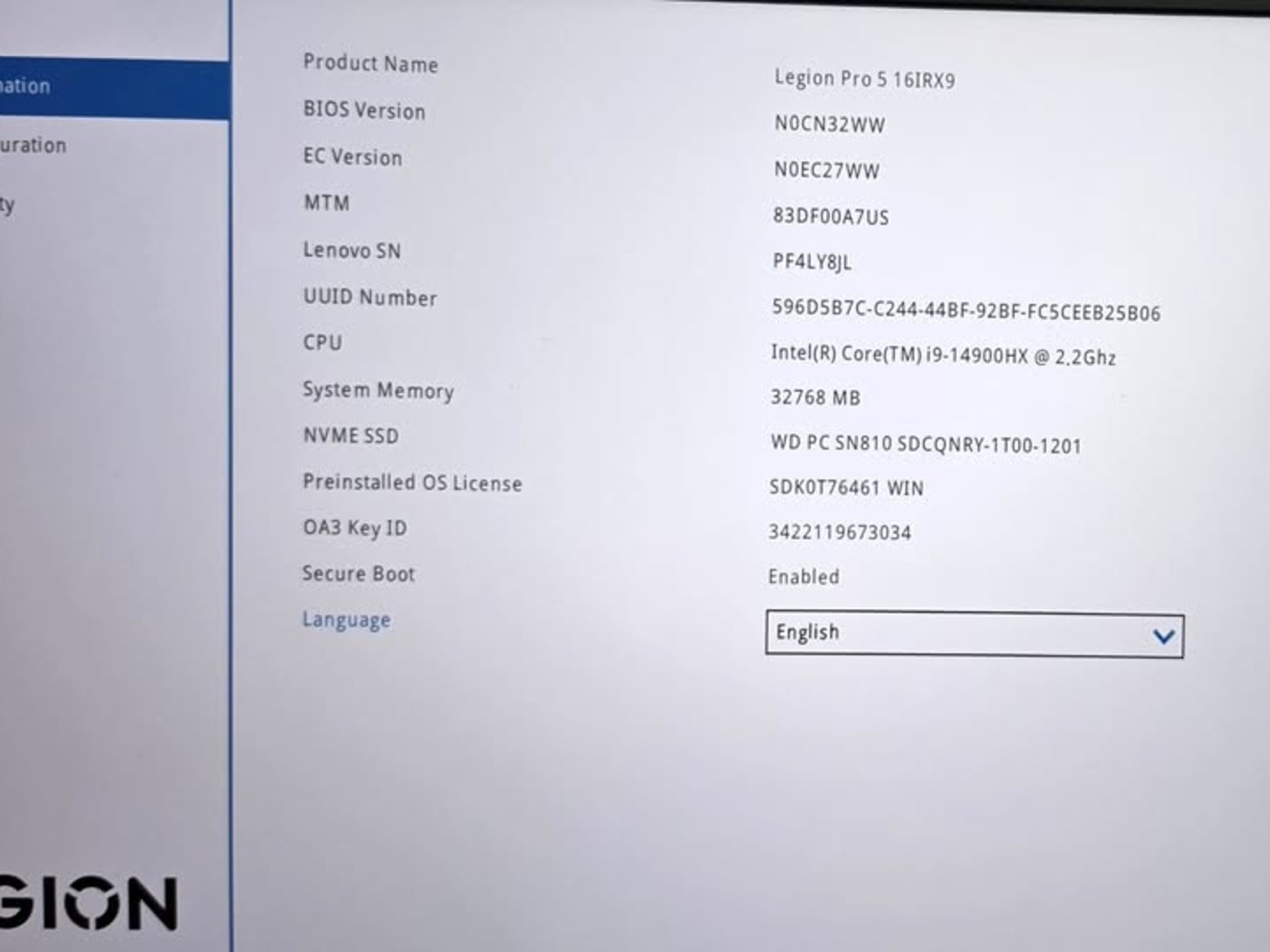 Lenovo Legion Pro 5i 16" Gaming Laptop i9-14900HX 32GB DDR5 RTX 4060 1TB SSD WIN 11 PRO