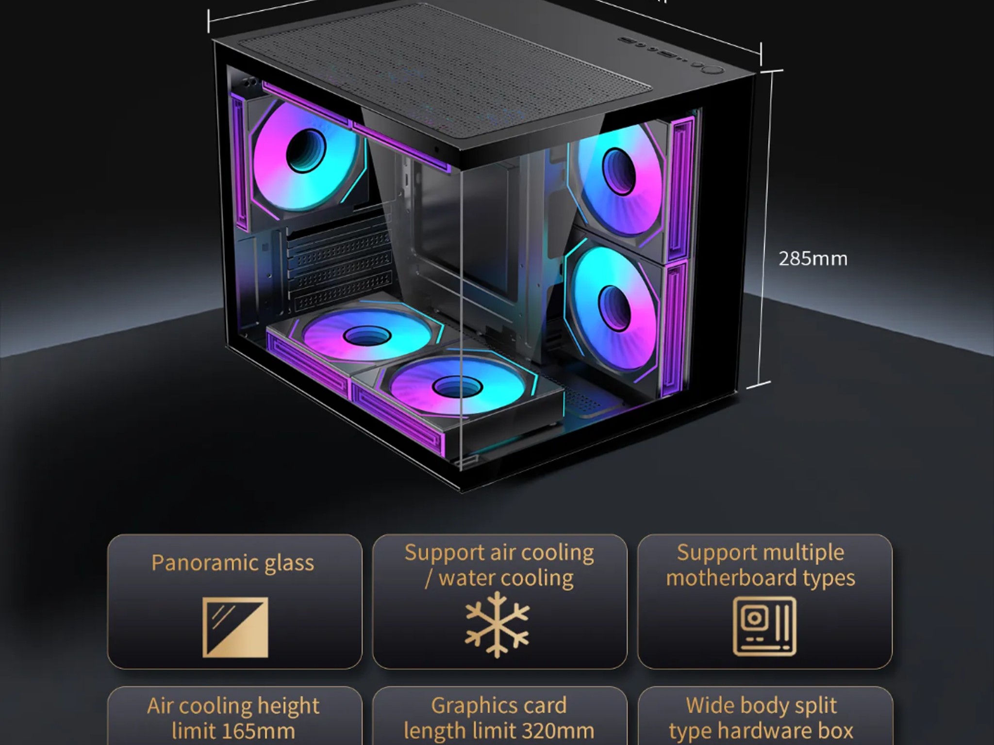 LOVINGCOOL CUBEX SERIES MATX CASE – PANORAMIC GLASS (NEW)